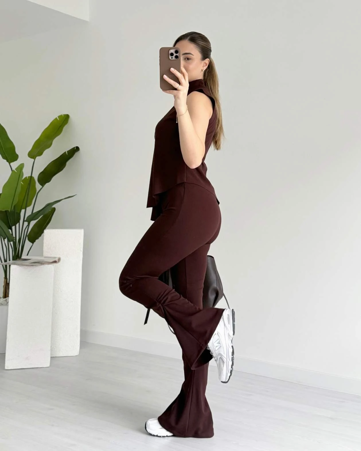 Asimetrik Kesim Bluz Pantolon Takım