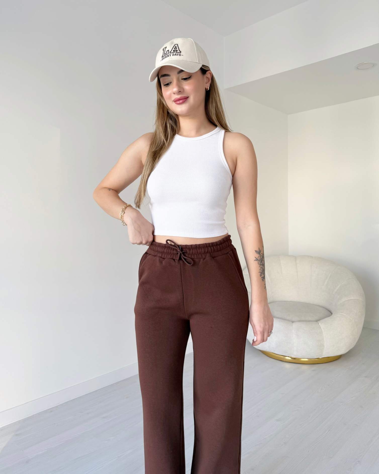 içi Polarlı Bol Paça Eşofman Altı