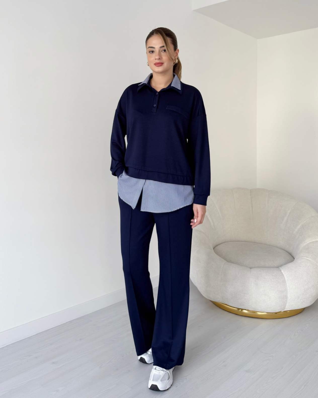 Gömlek Detaylı Premium Modal Takım