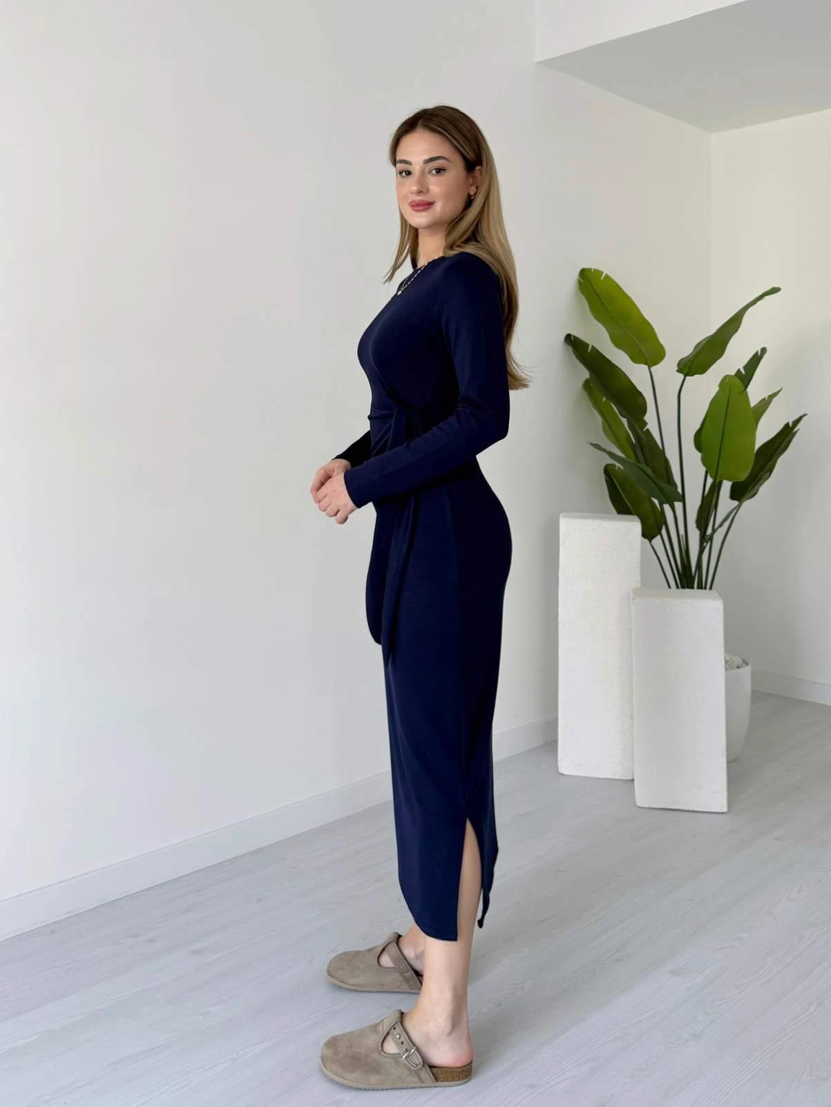 Bağlamalı Modal Elbise