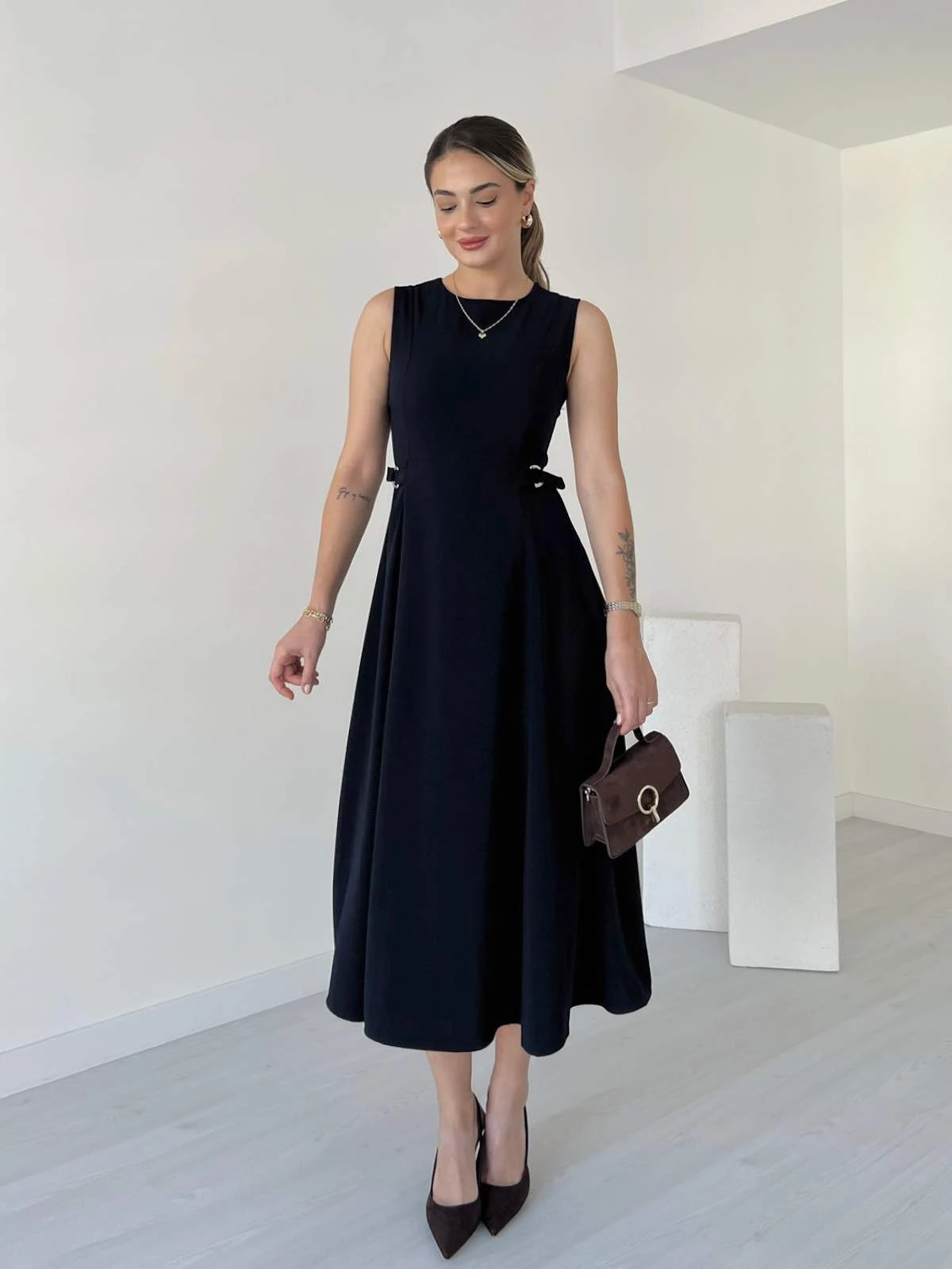 Kemer Detaylı Midi Boy MATILDA Elbise