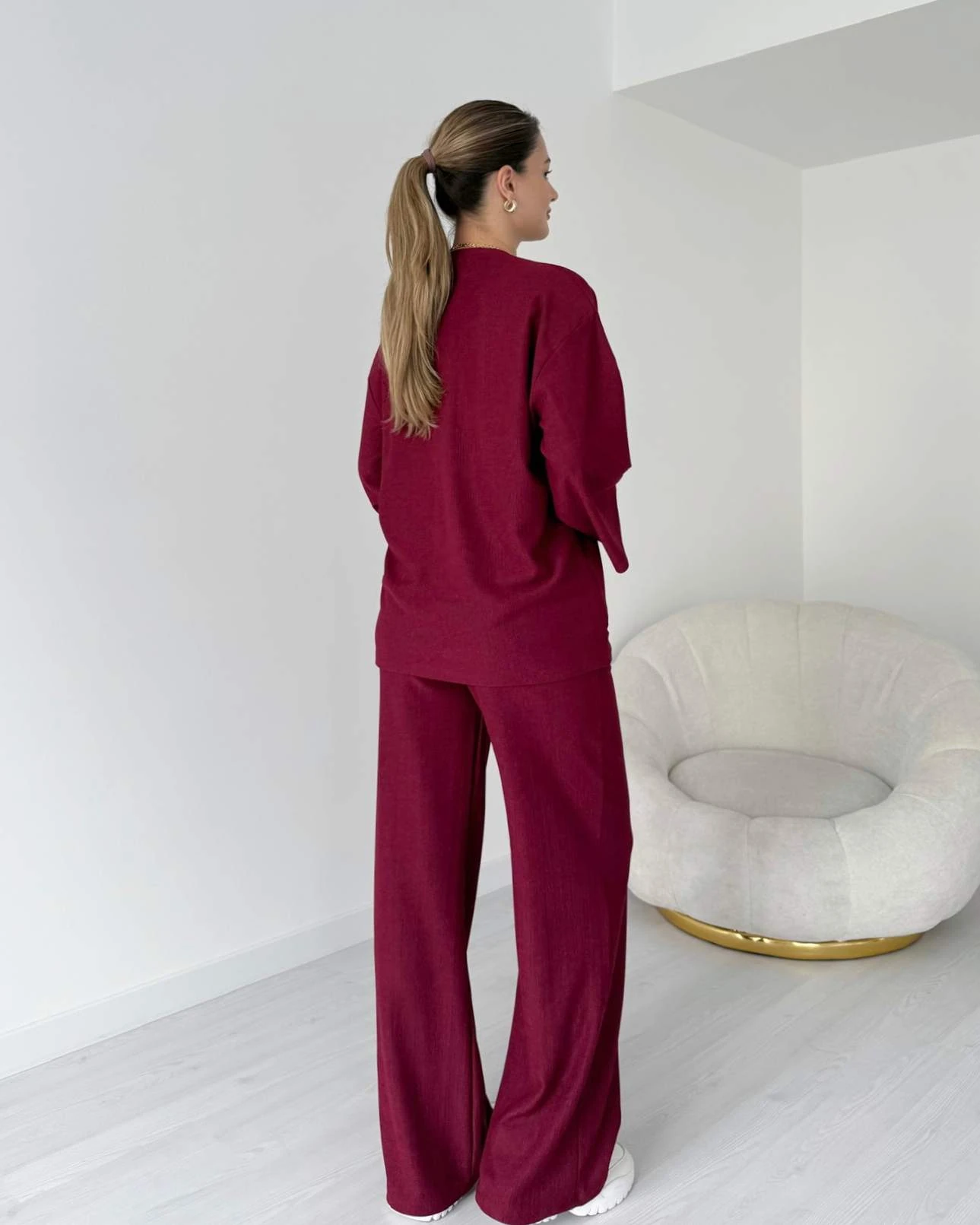 Rahat Kesim Gofre Kumaş İkili Takım