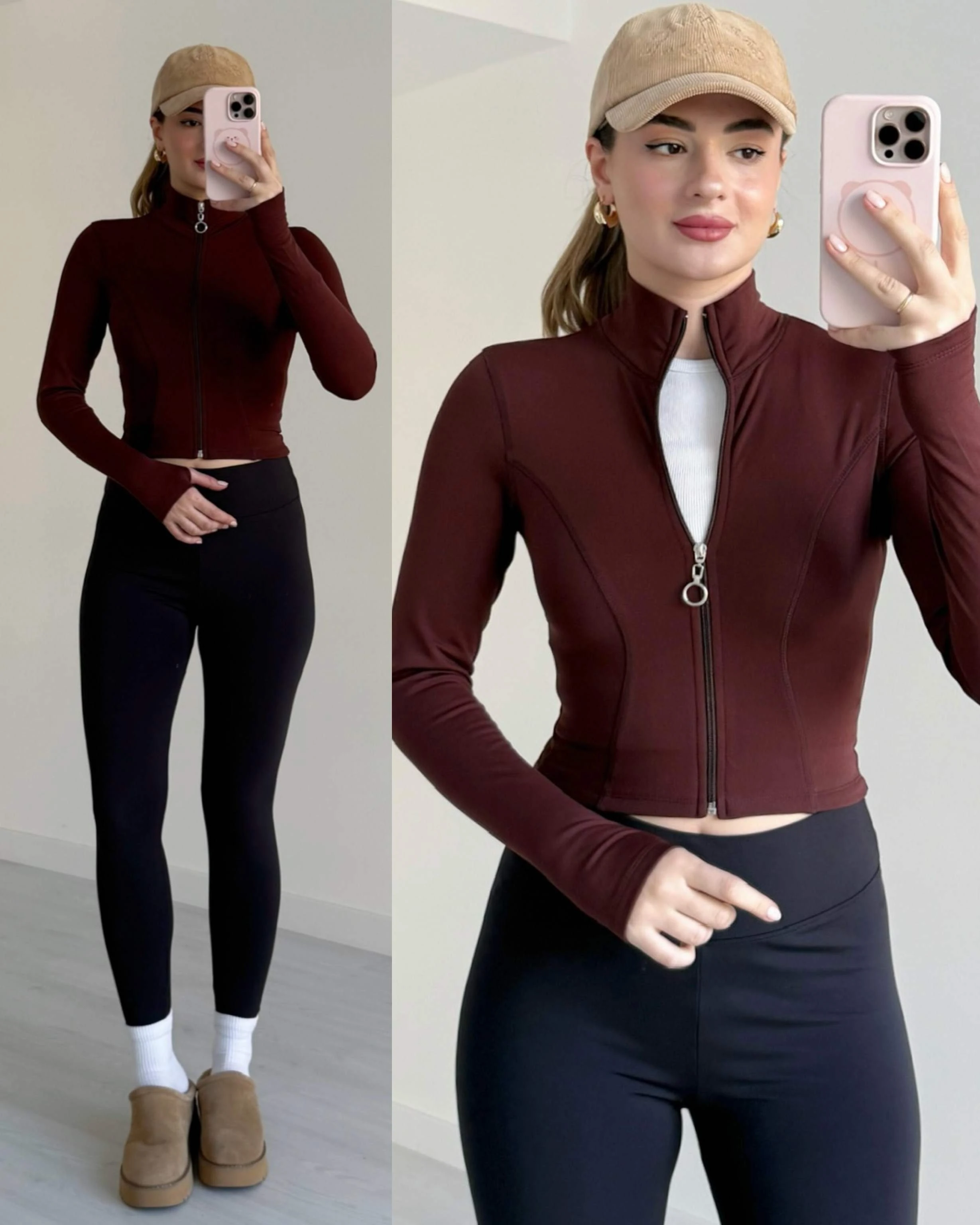 Parmak Geçirmeli Spor Ceket - Kahve