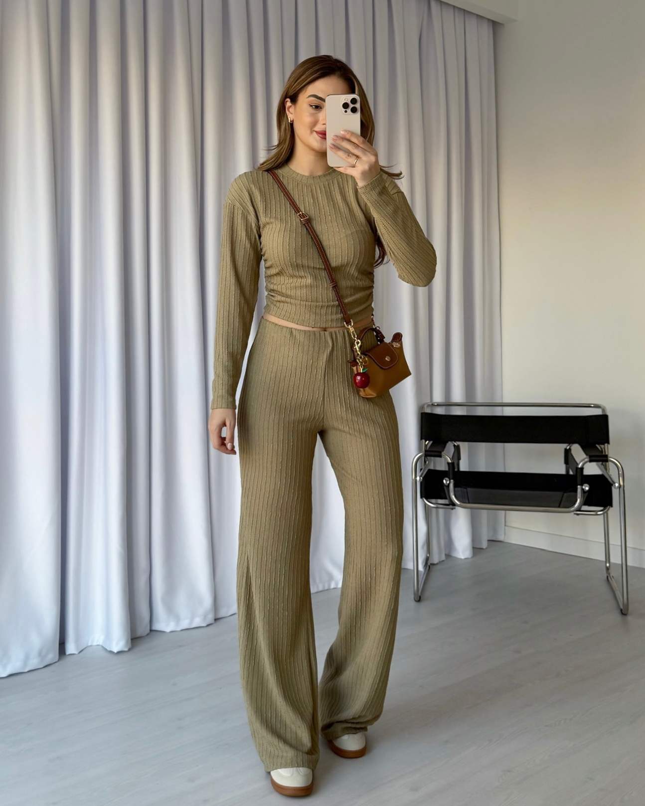 Bol Paça İkili Crop Takım - Açık Yeşil