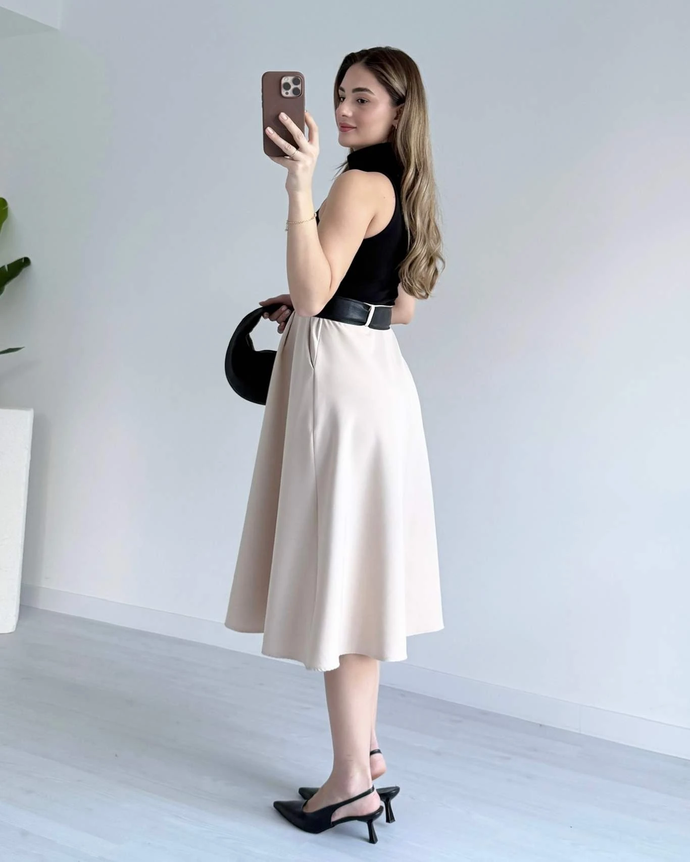 Balıkçı Yaka Çift Renkli EDSON Elbise