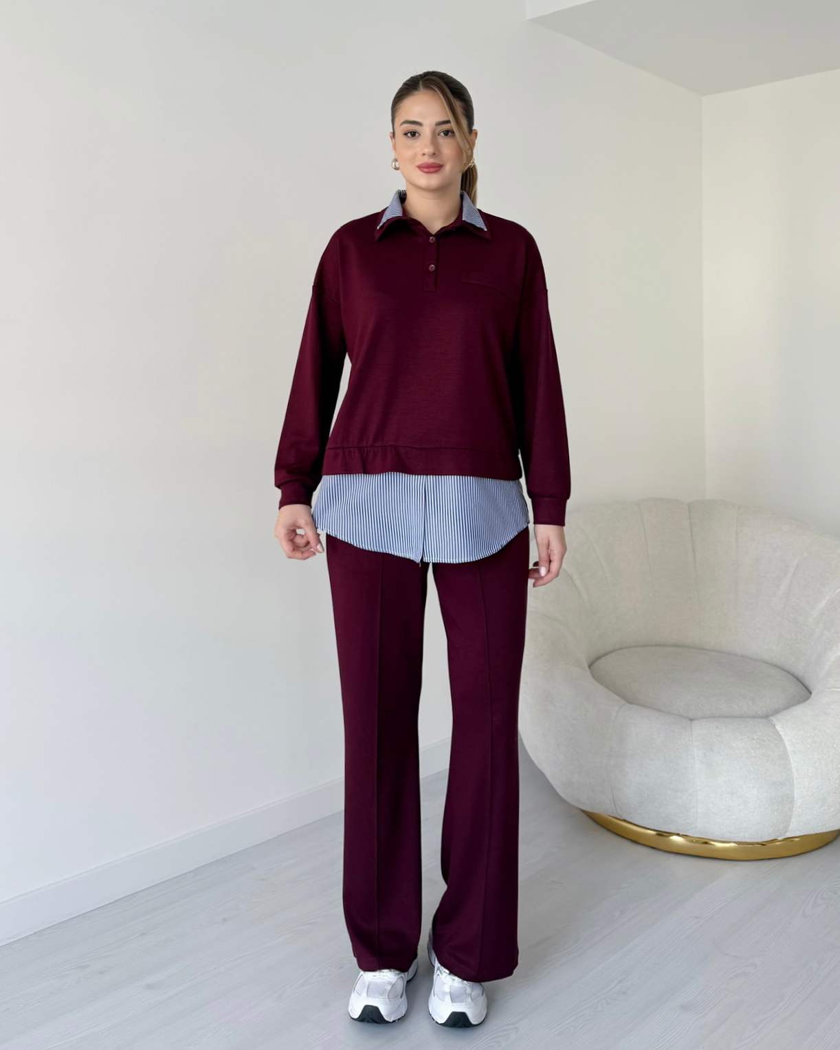 Gömlek Detaylı Premium Modal Takım