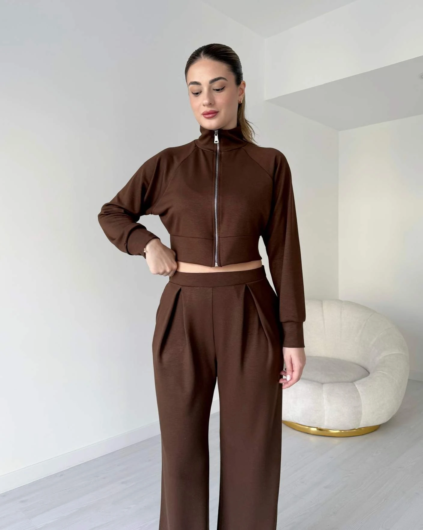 Pile Detaylı Modal Eşofman Takımı