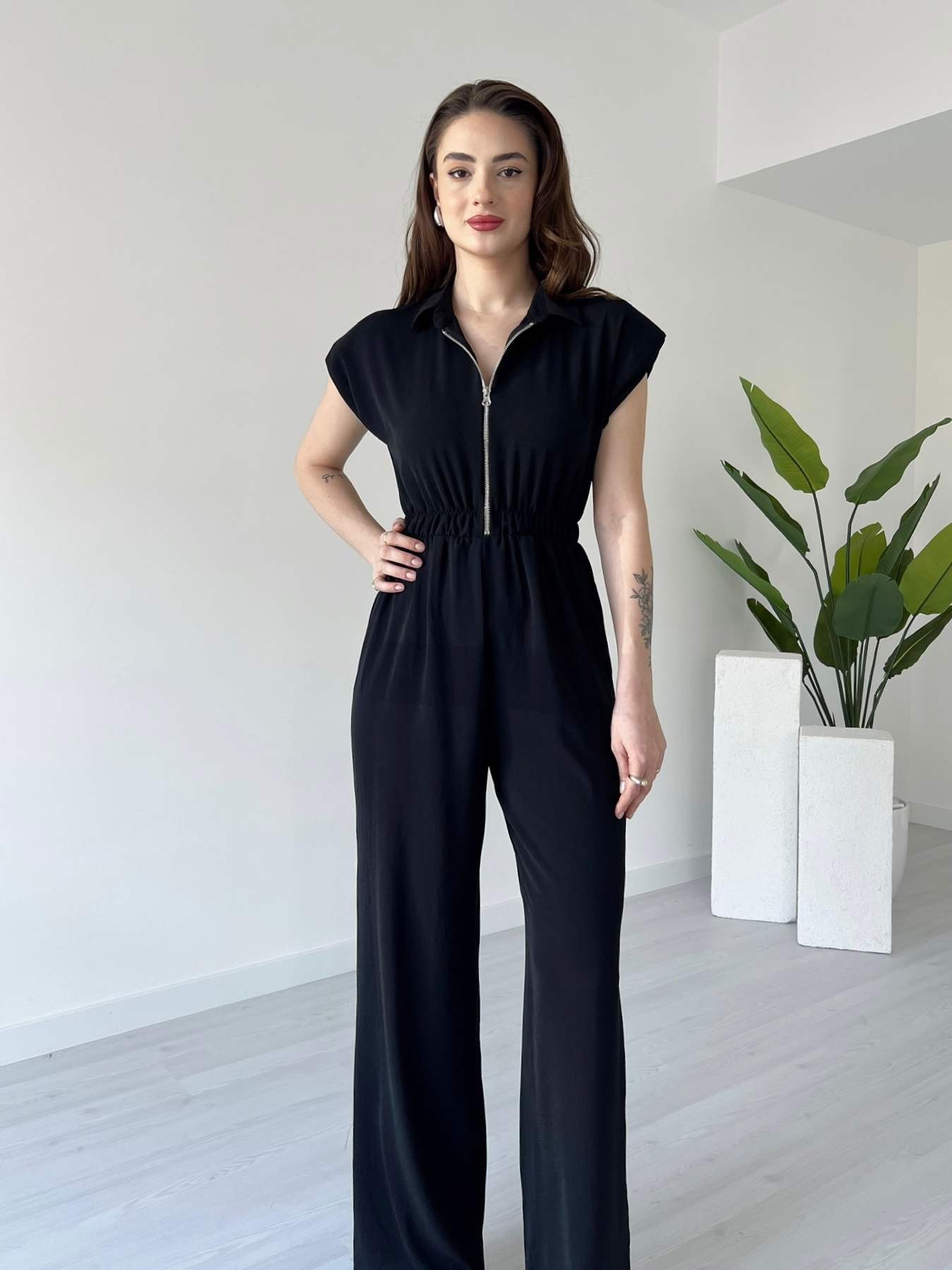 Beli Lastikli Fermuarlı Tulum
