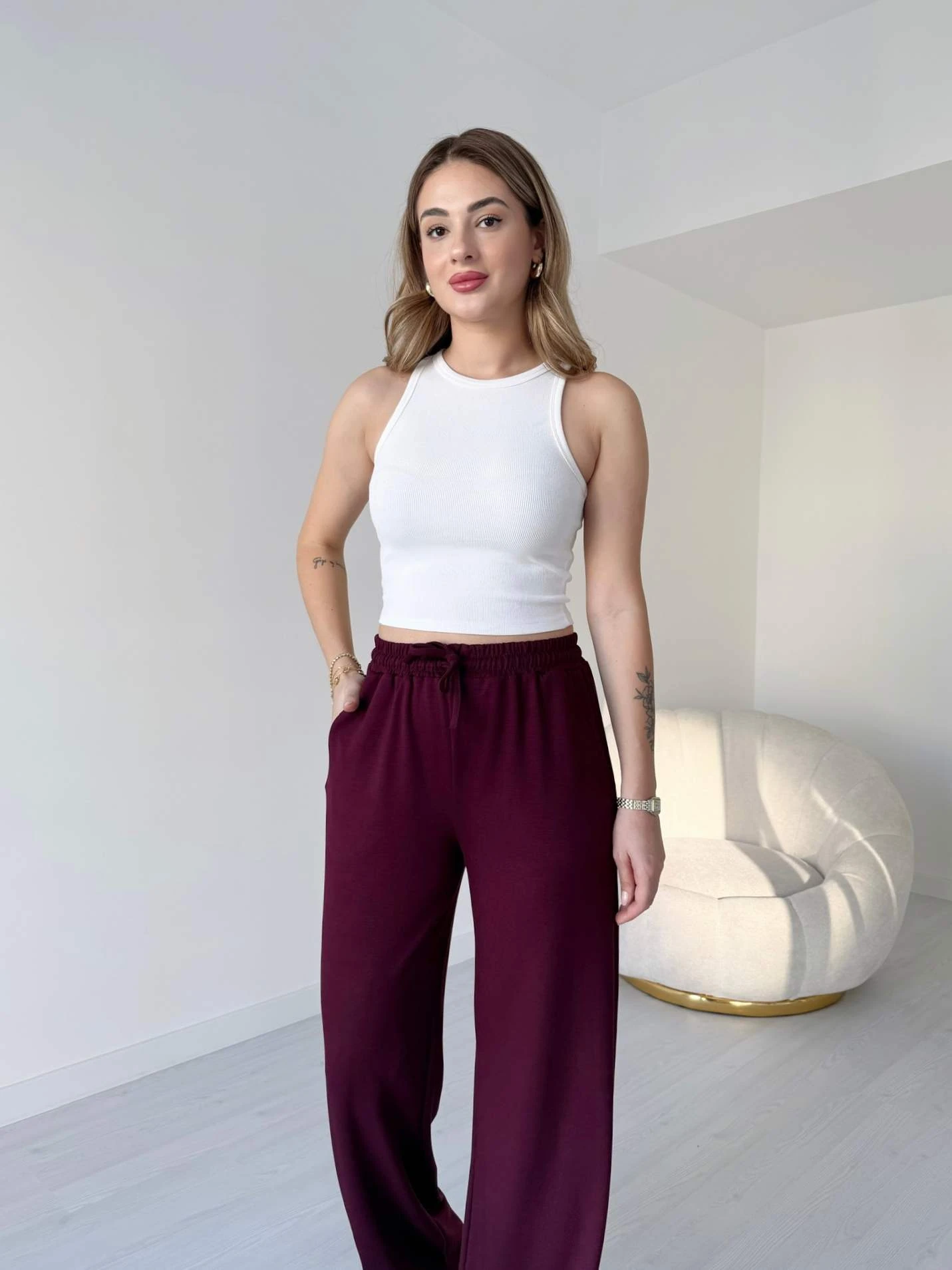 Beli Lastikli Modal Pantolon