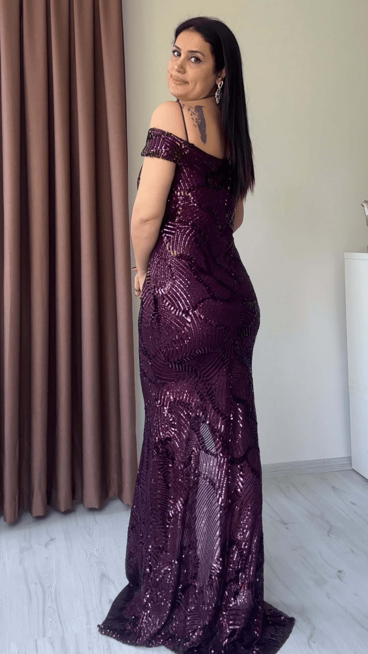 Kumsal Payet Abiye - Mor