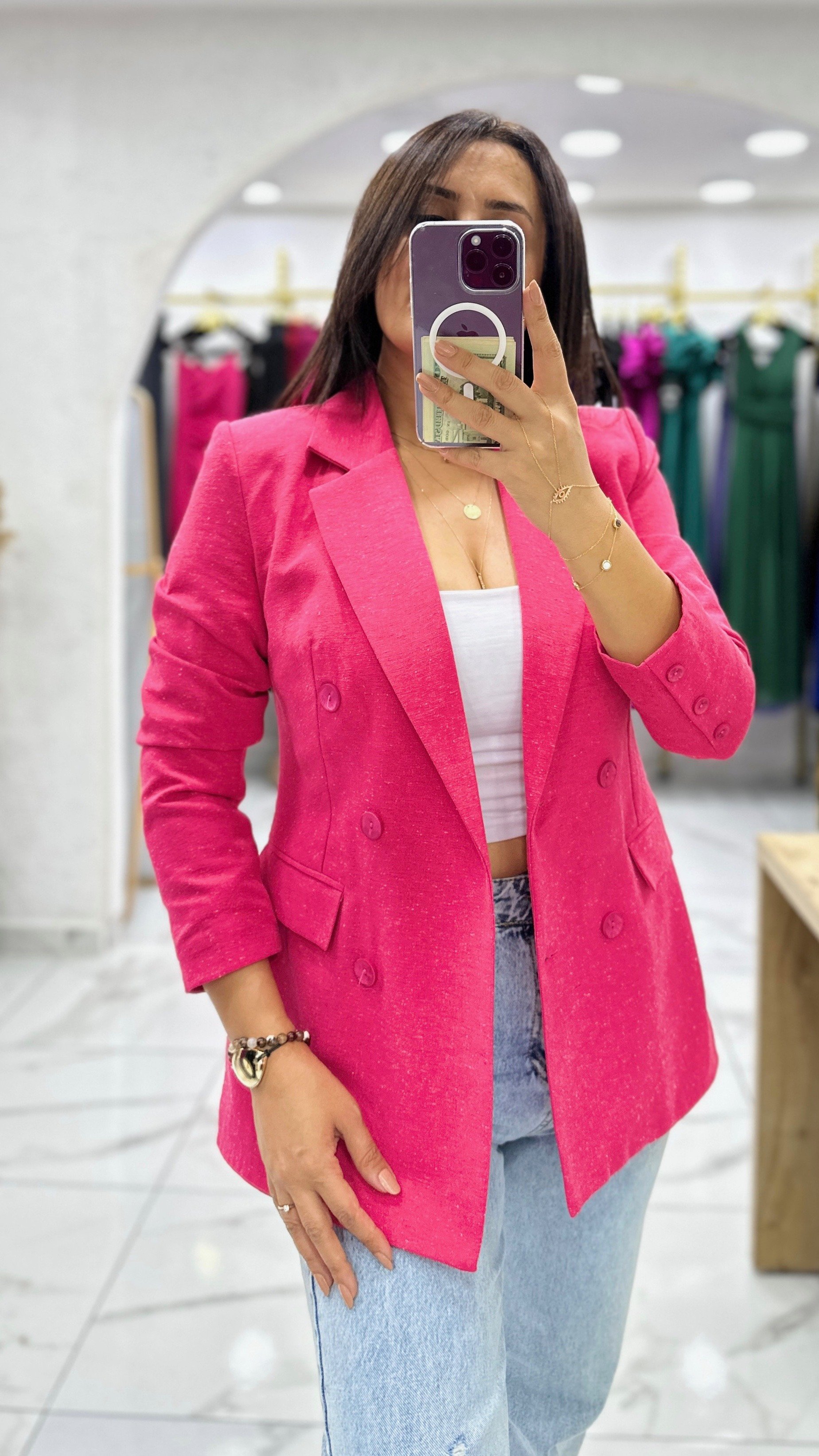 Blazer Ceket - Pembe