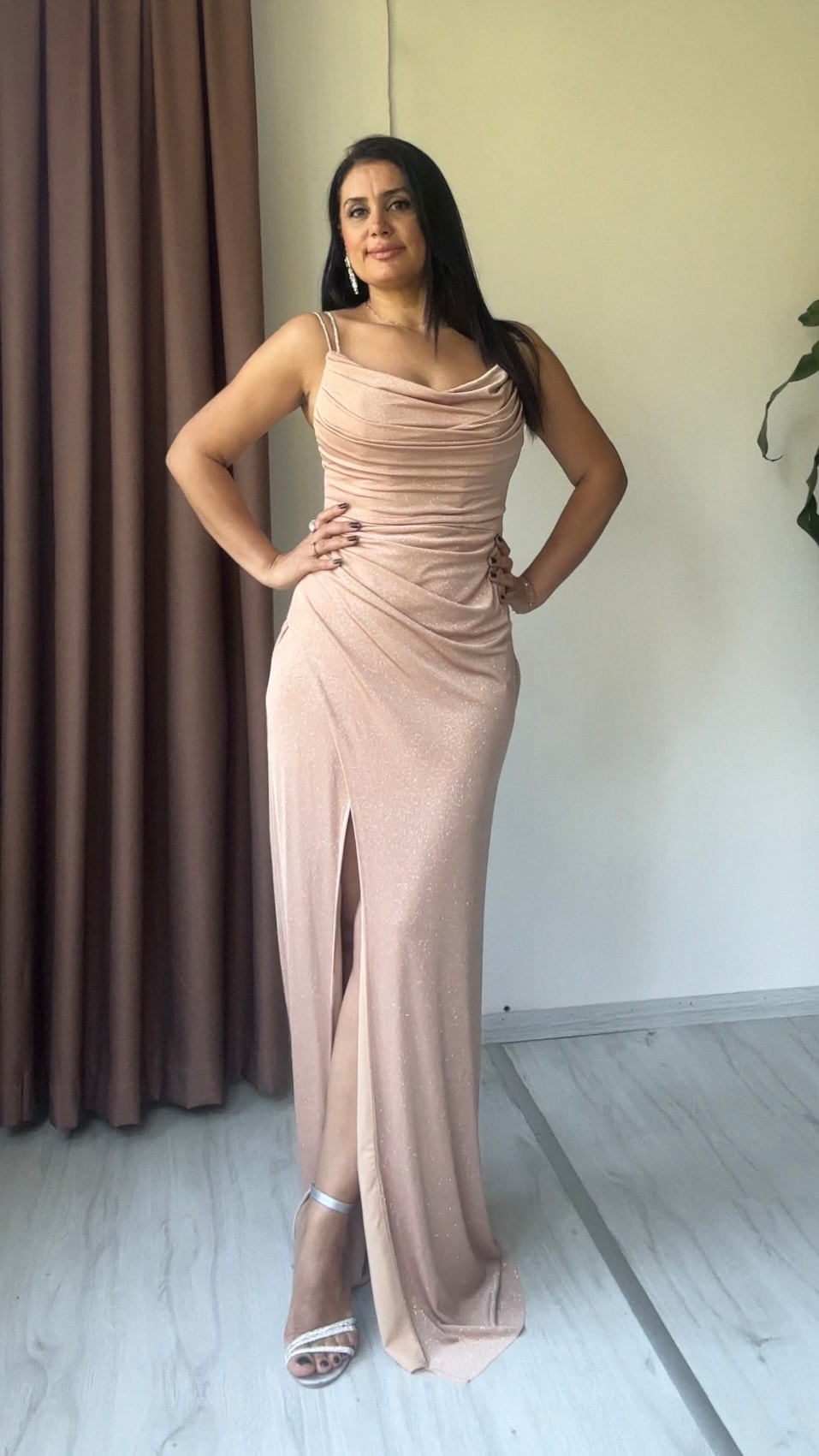 Siena Işıltılı Tasarım Abiye - Nude