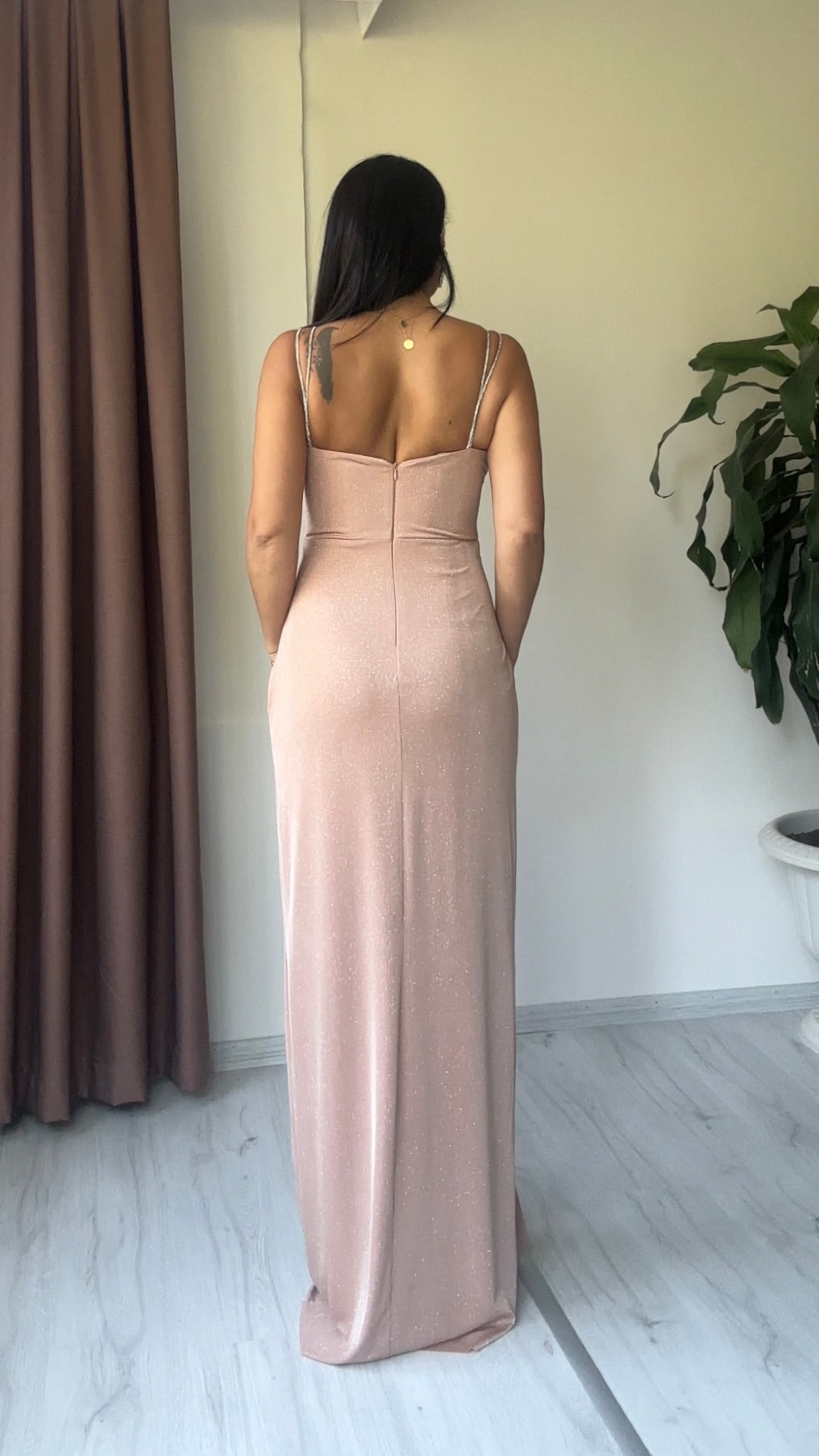Siena Işıltılı Tasarım Abiye - Nude