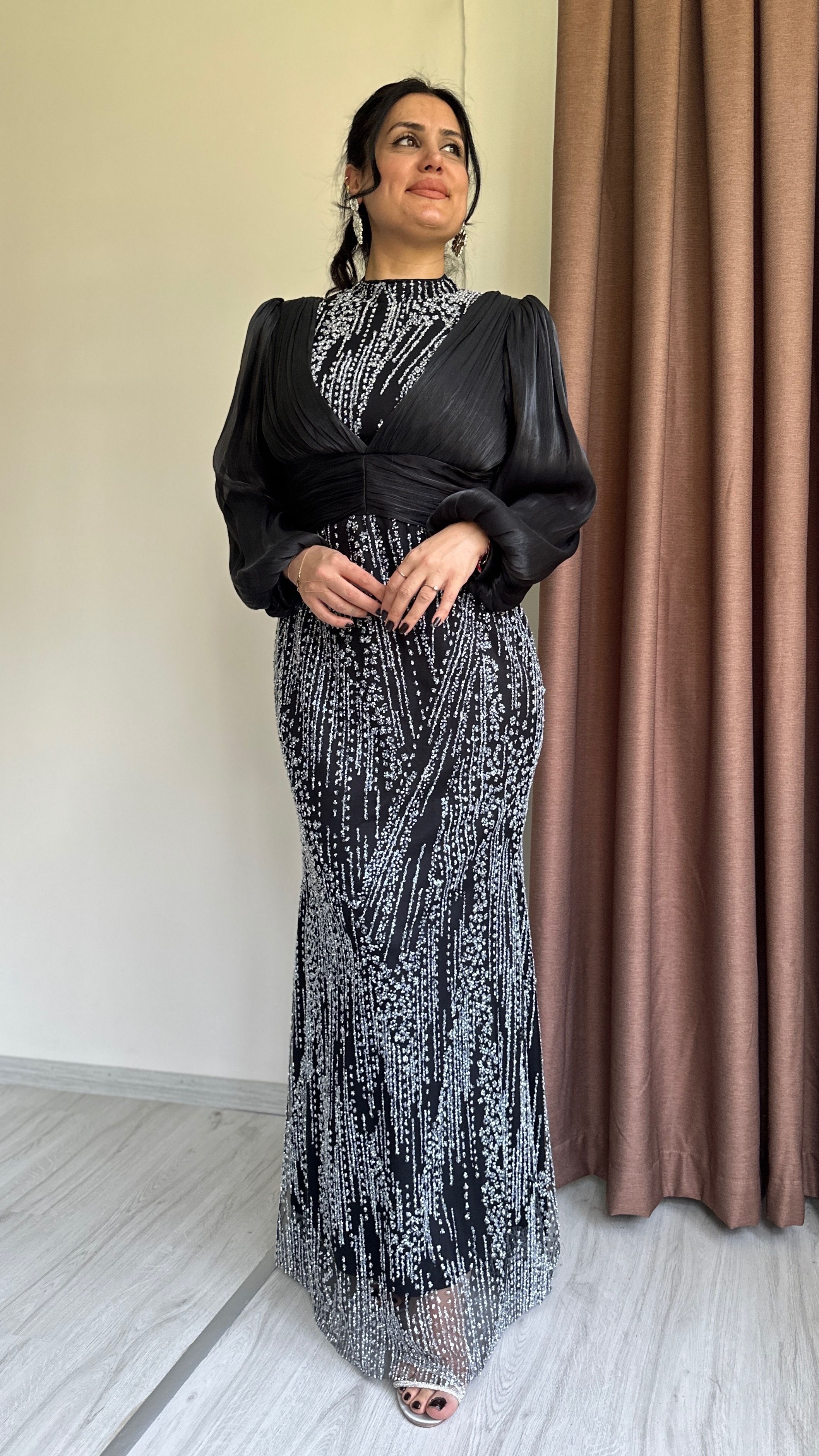 Sezin Taşlı Abiye - Siyah