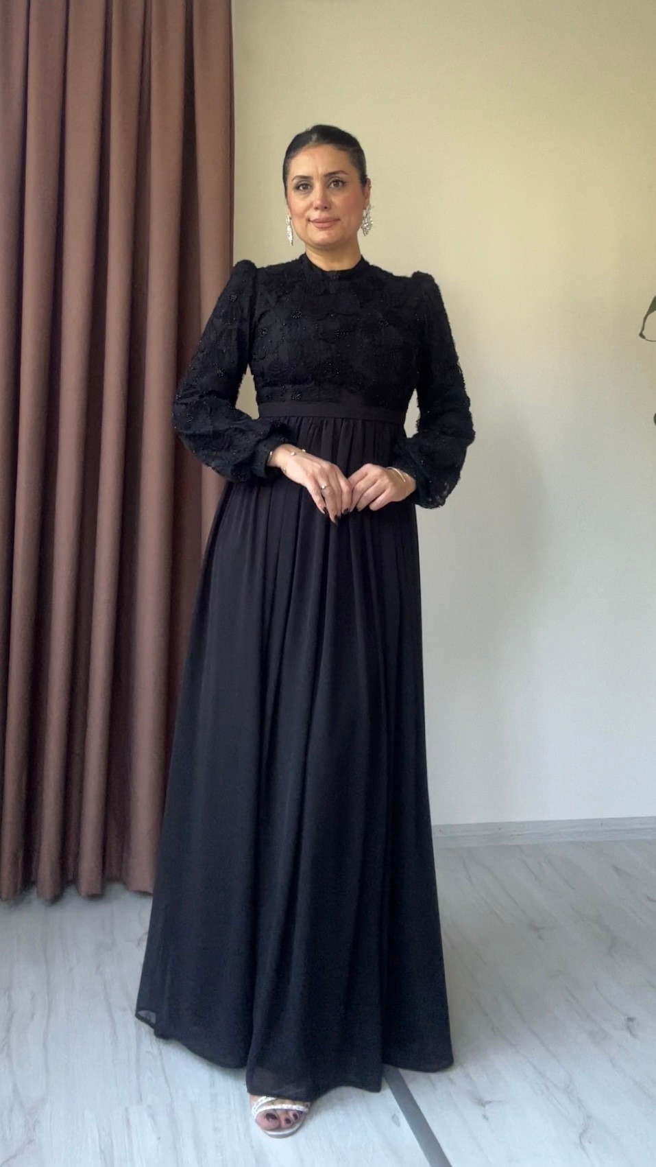 Luna Şifon Abiye - Siyah