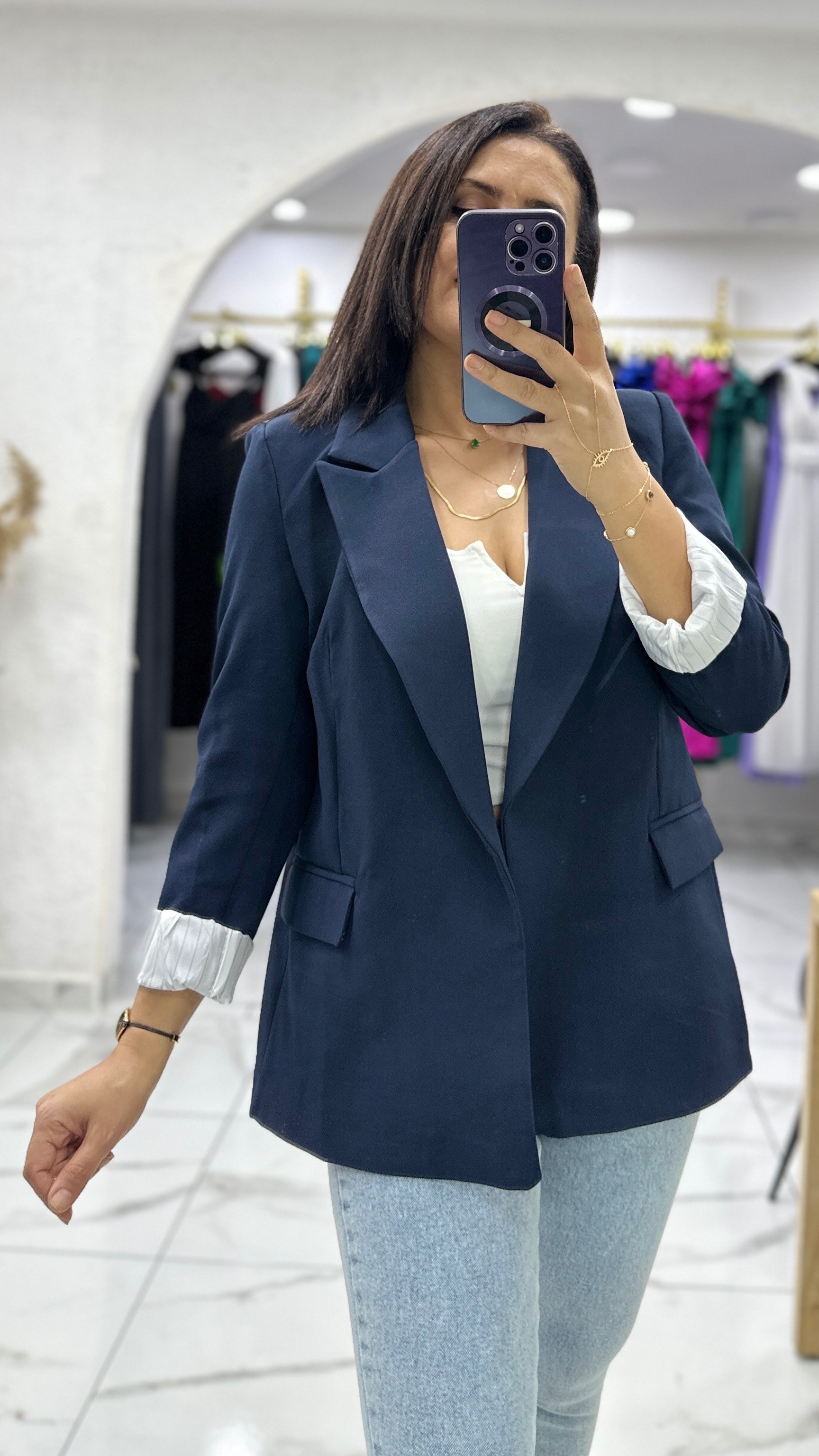 Blazer Ceket - Lacivert