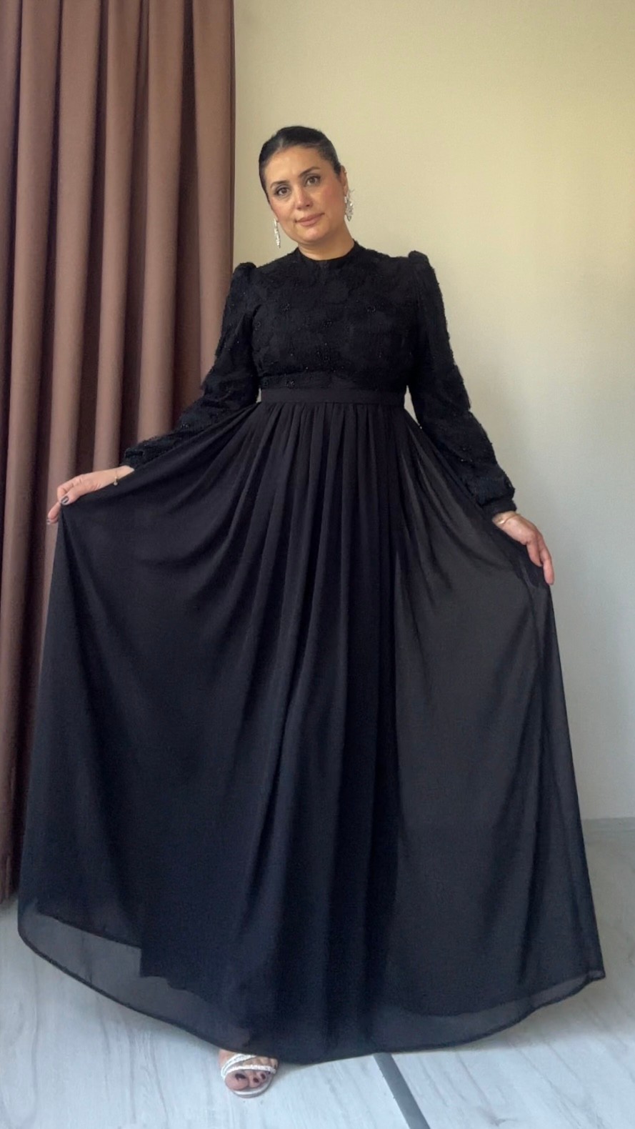 Luna Şifon Abiye - Siyah