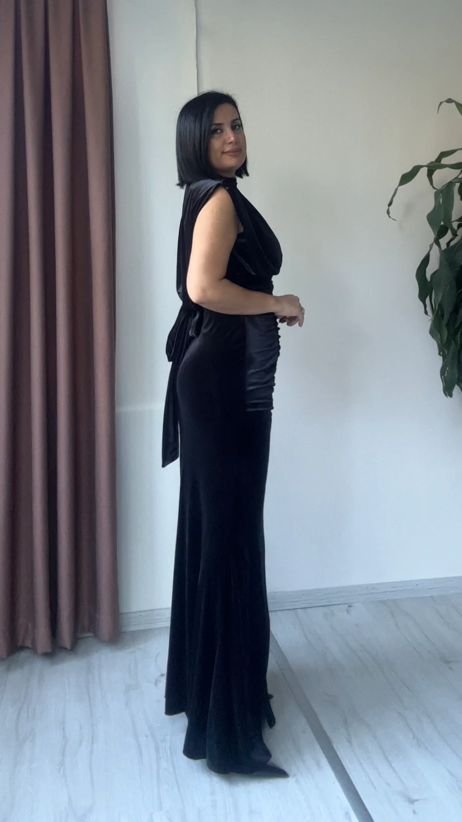 Candy Kadife Abiye - Siyah