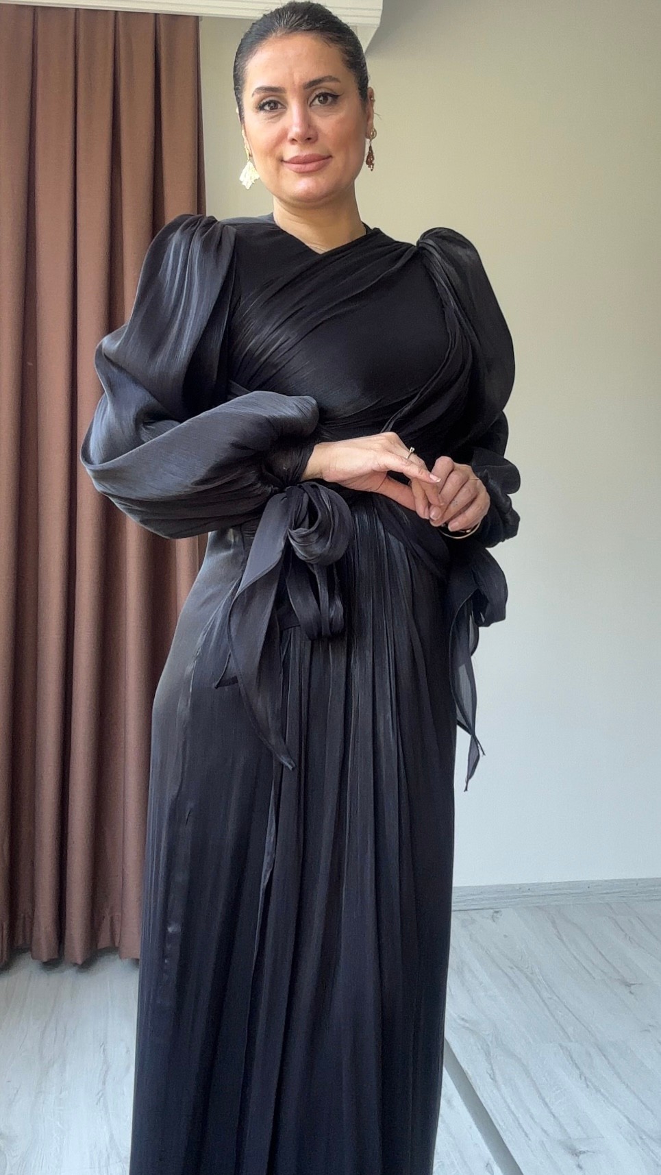 Gülce Tesettür Abiye - Siyah