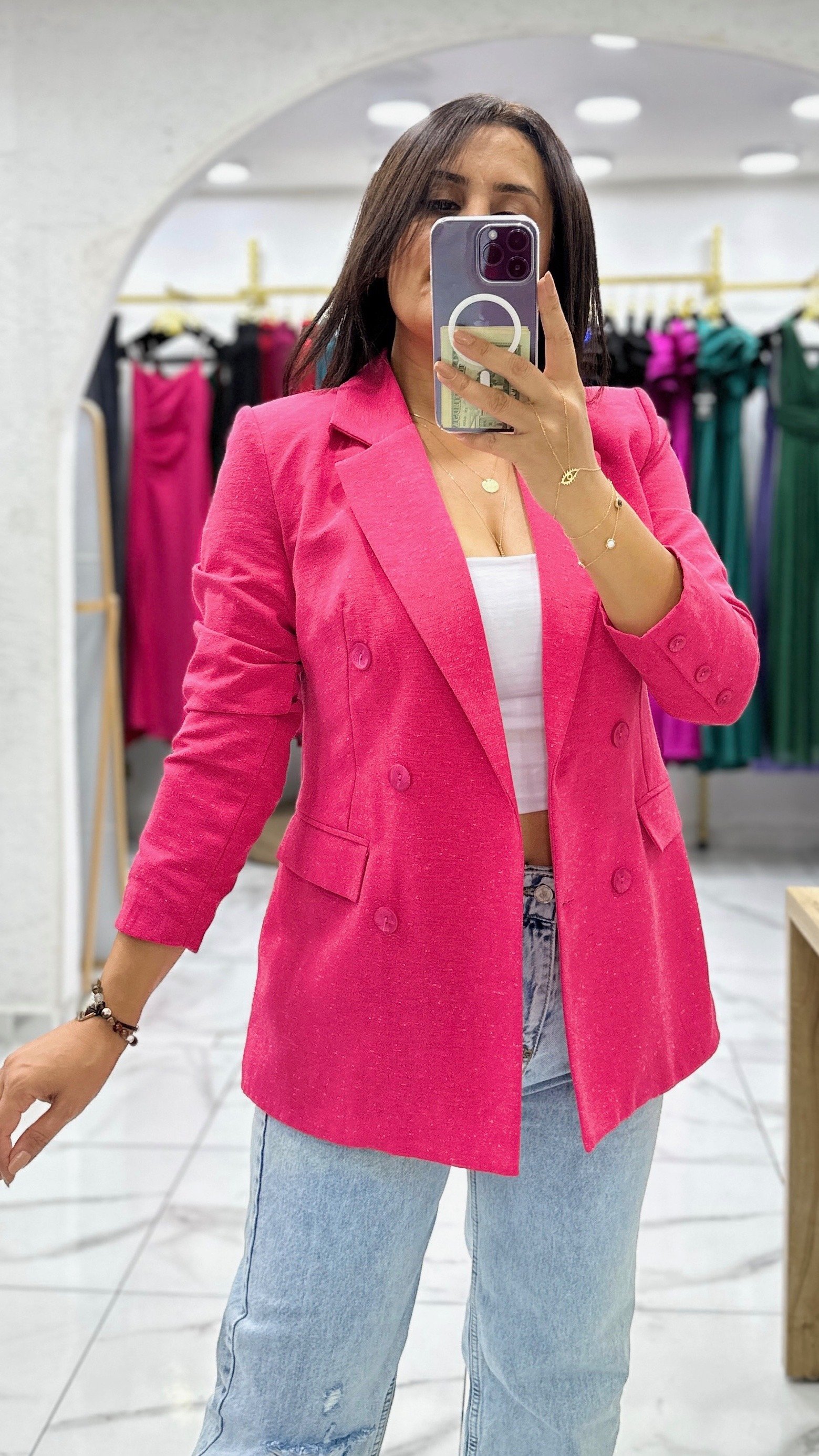 Blazer Ceket - Pembe