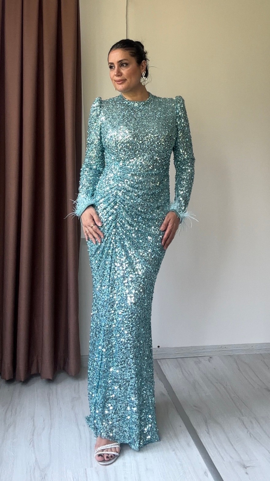 Kayra Payet Abiye - Mint