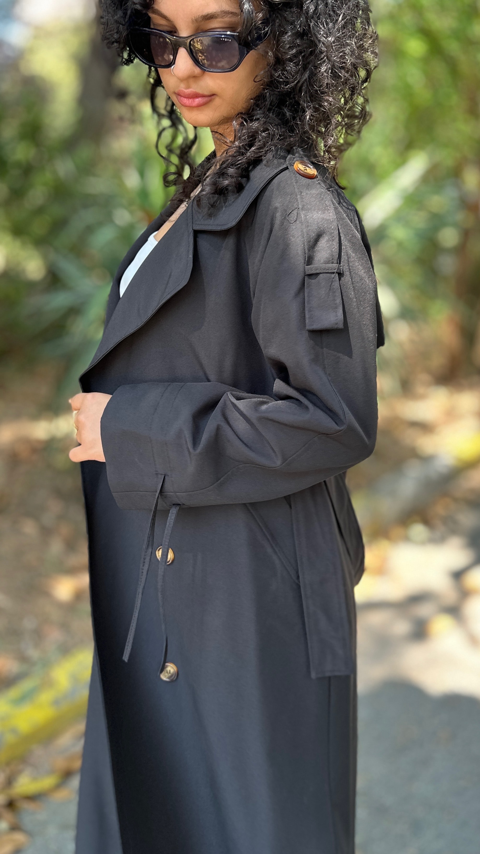 Serenity Uzun Trençkot - Siyah