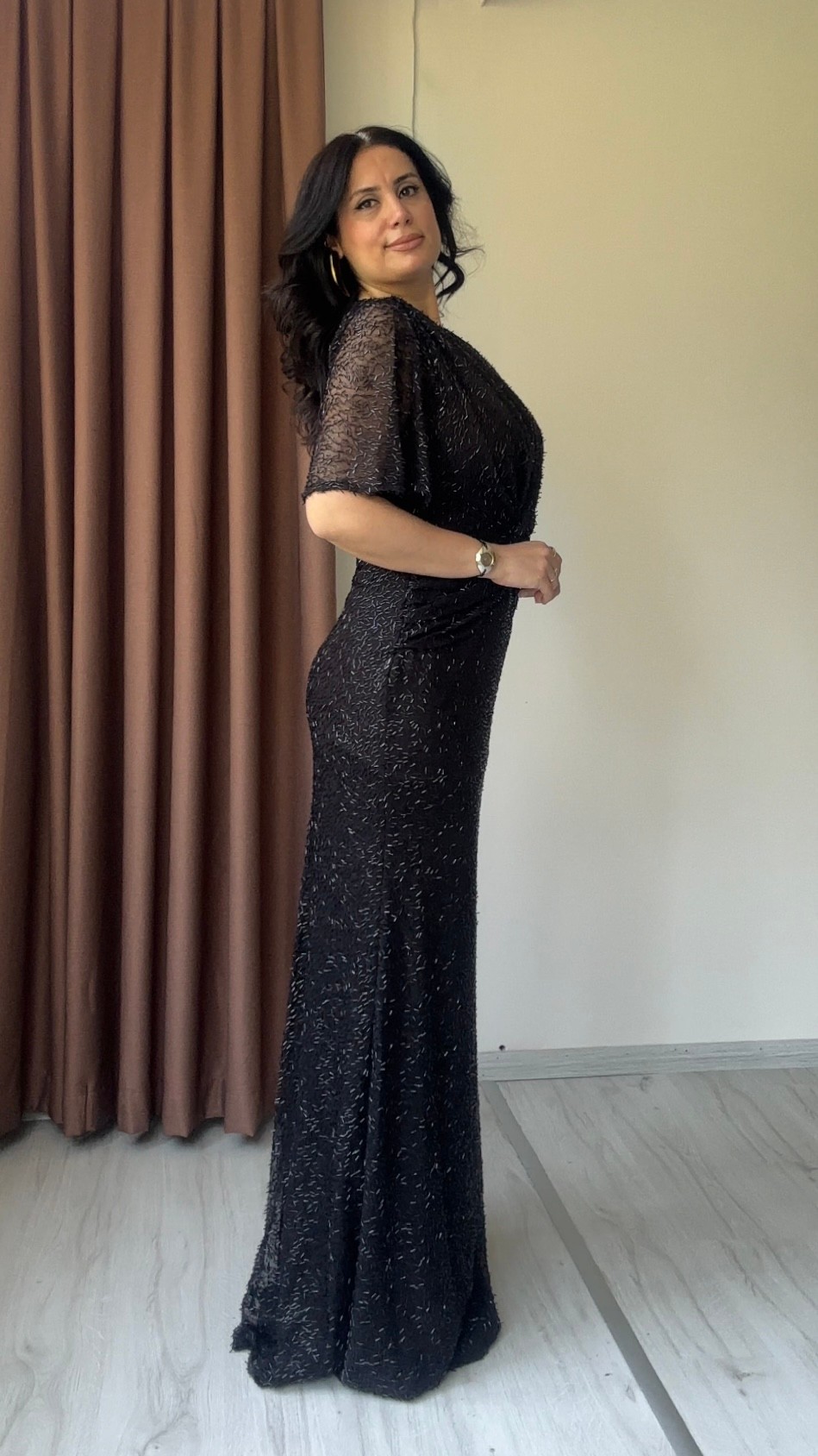 Melis İşlemeli Tasarım Abiye - Siyah
