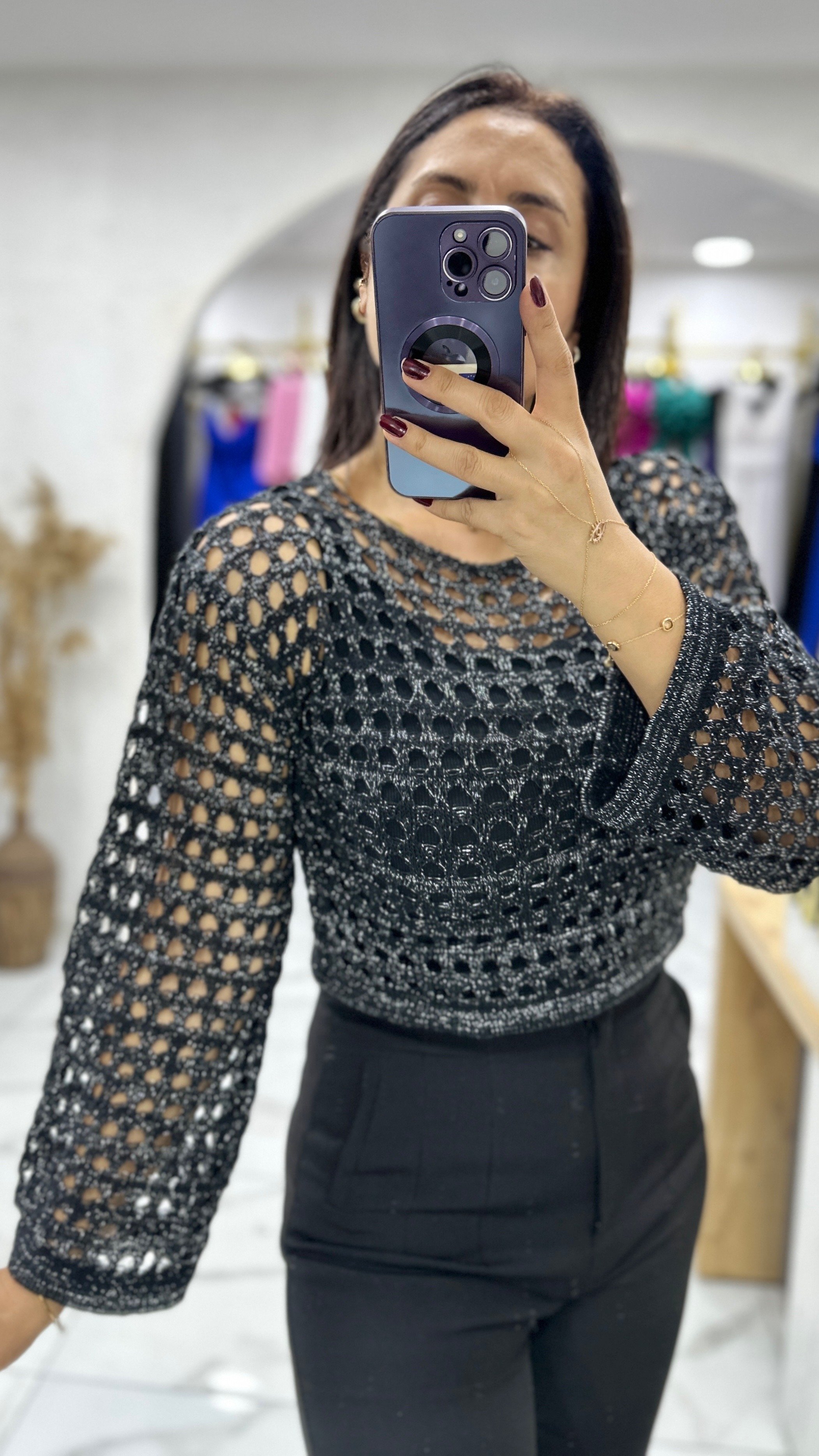 Simli File Crop - Siyah