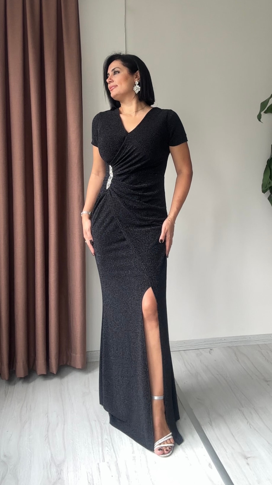 Simya Taş Detay Abiye - Siyah