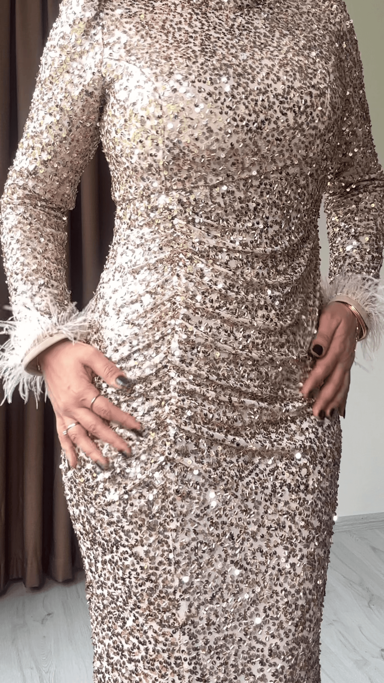 Kayra Payet Abiye - Gold