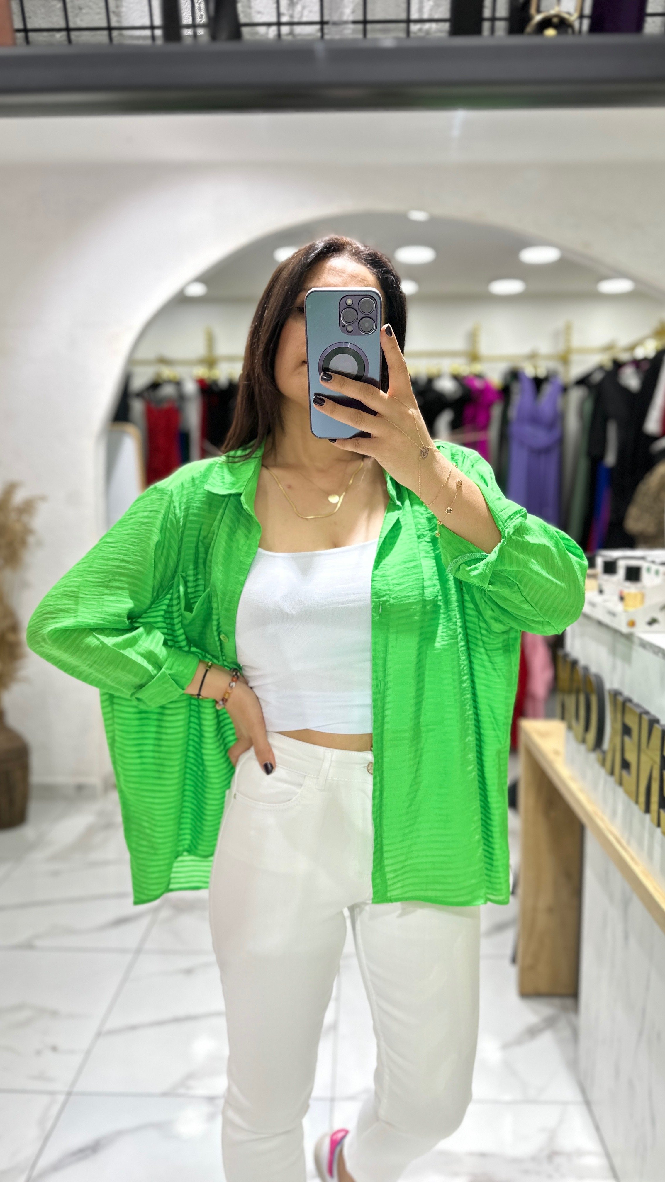 Oversize Gömlek - Yeşil