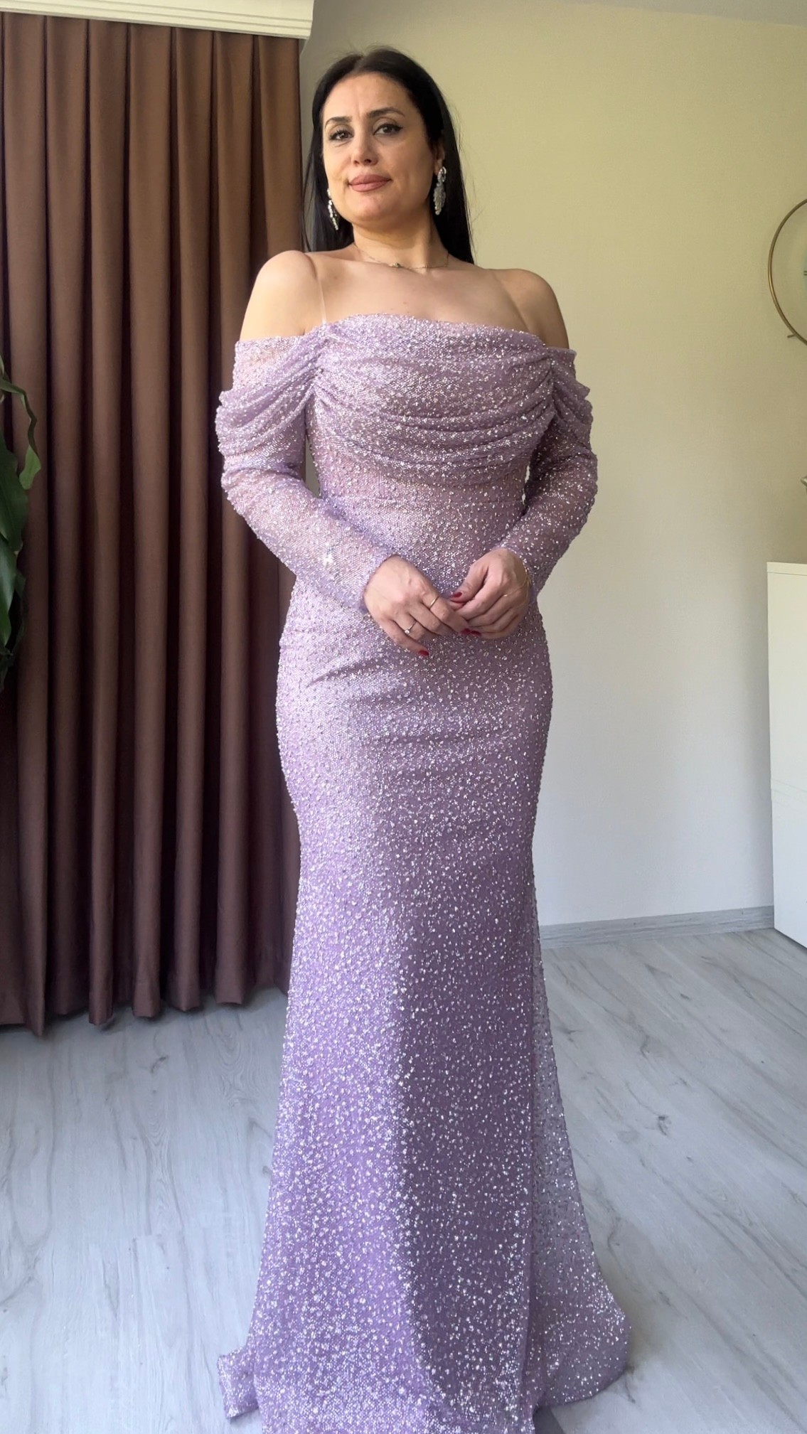 Monica Taşlı Tasarım Abiye - Lila