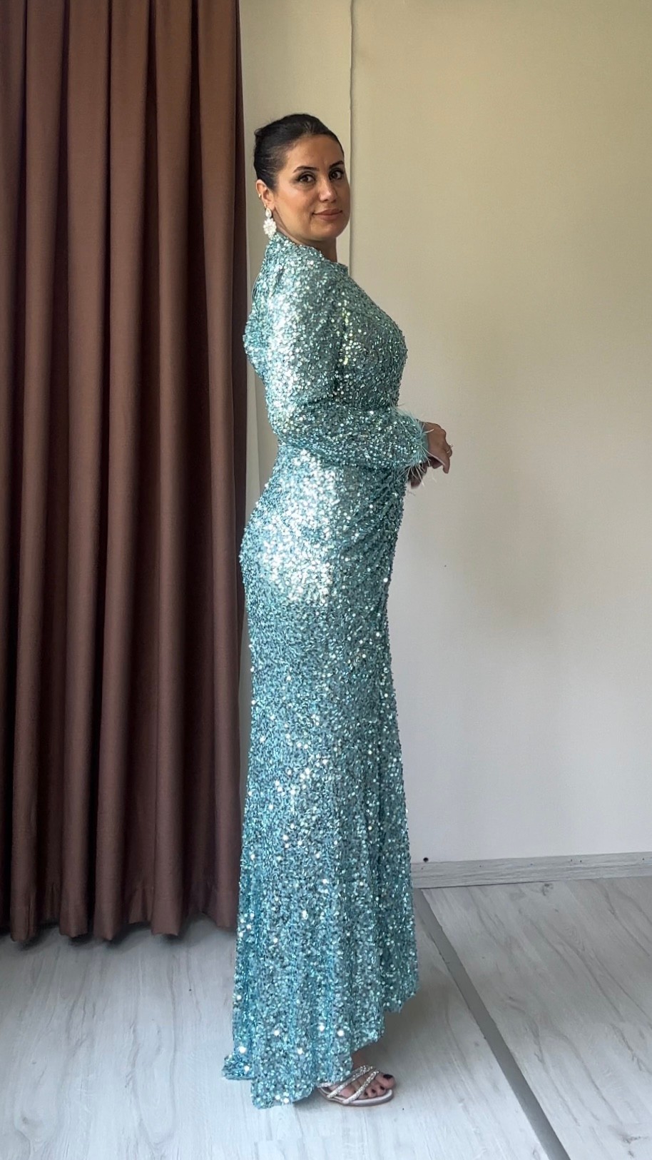 Kayra Payet Abiye - Mint