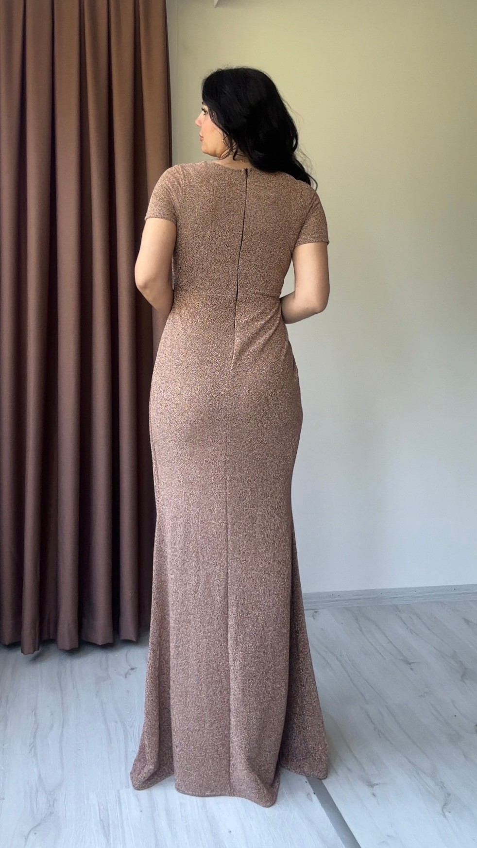 Simya Taş Detay Abiye - Bronz