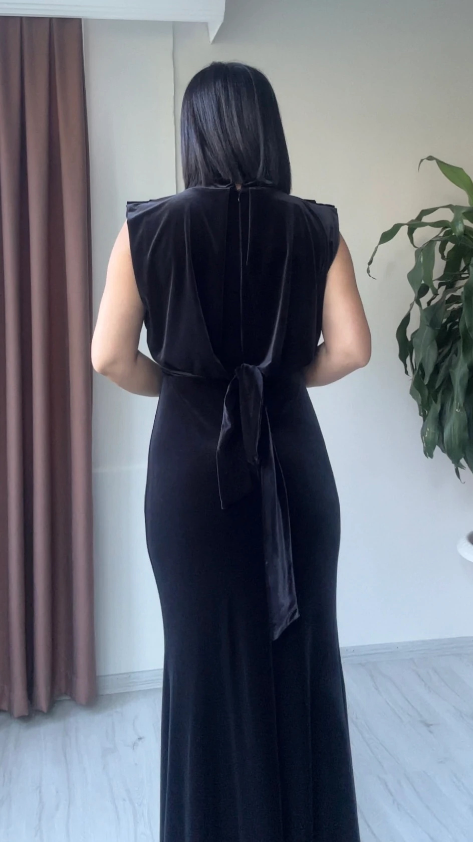 Candy Kadife Abiye - Siyah