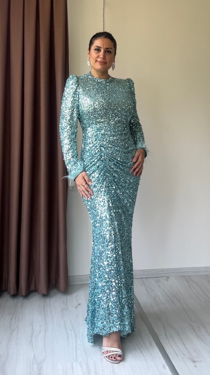Kayra Payet Abiye - Mint