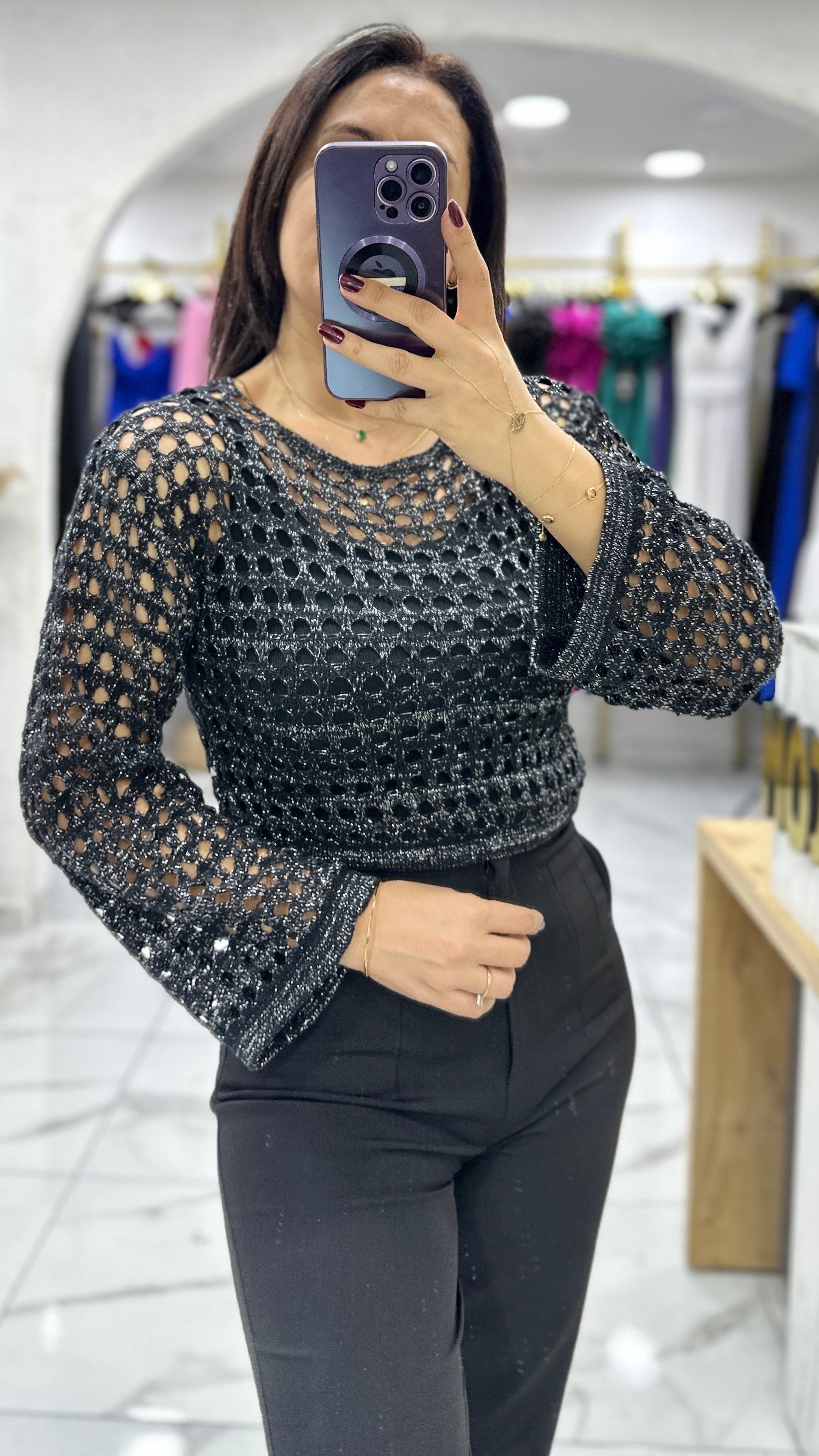 Simli File Crop - Siyah