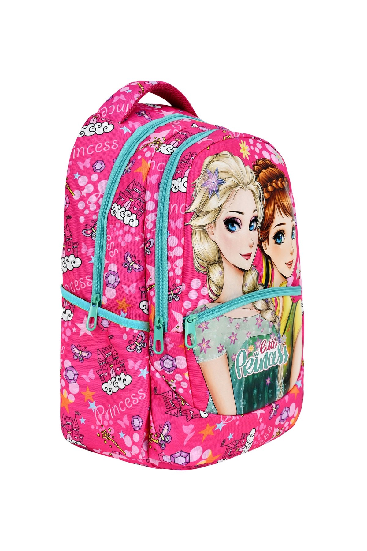 3’Lü İlkokul Frozen Desenli, Kız Çocuk Beslenmeli Ve Kalemlikli Okul Çantası
