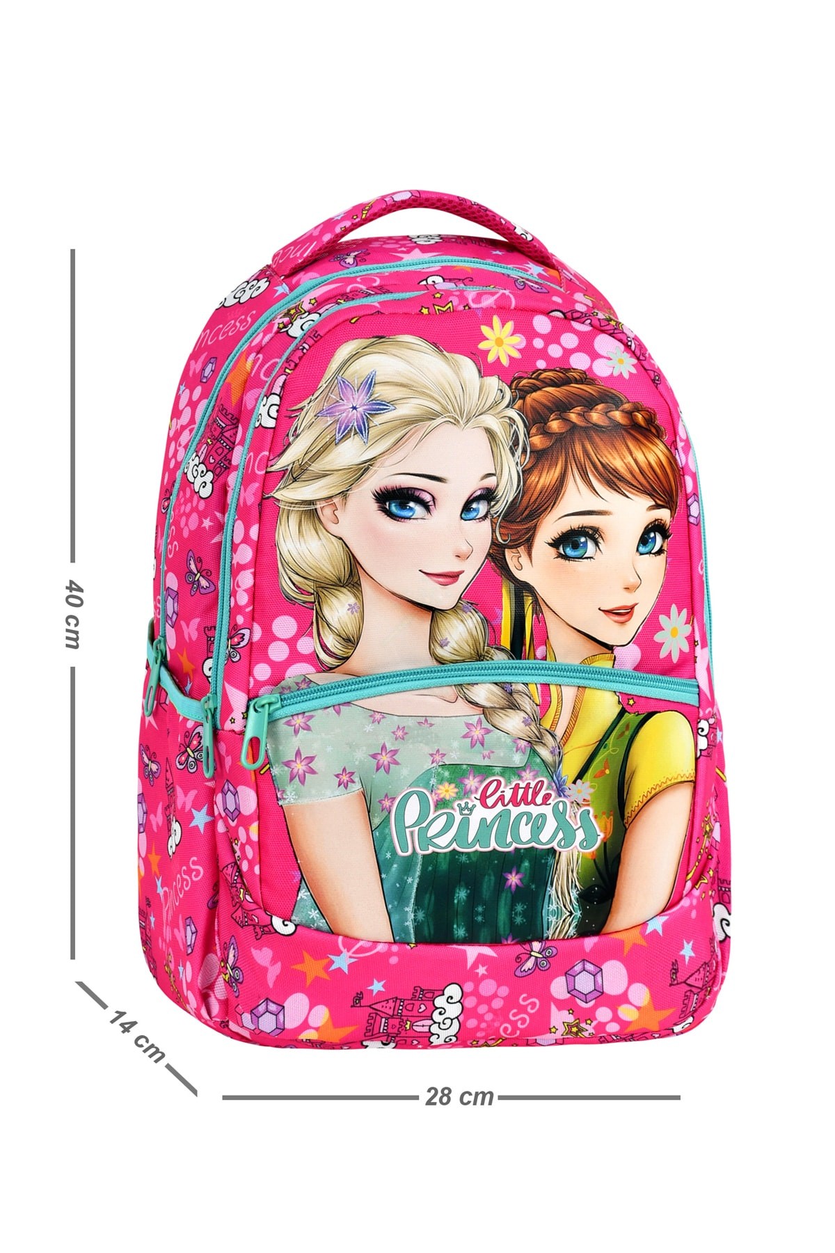 3’Lü İlkokul Frozen Desenli, Kız Çocuk Beslenmeli Ve Kalemlikli Okul Çantası