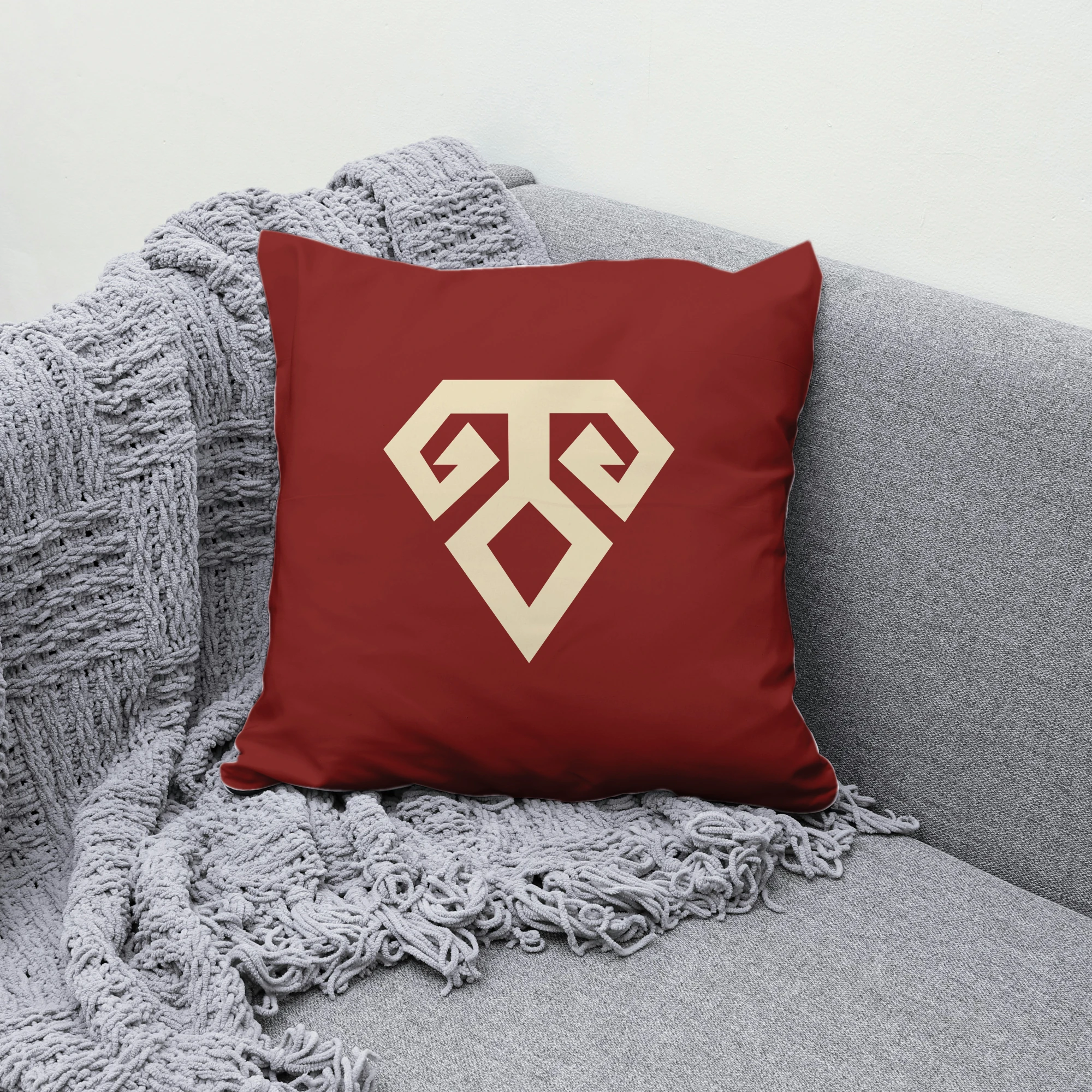 Koç Boynuzu Motifli Kırlent Kılıfı