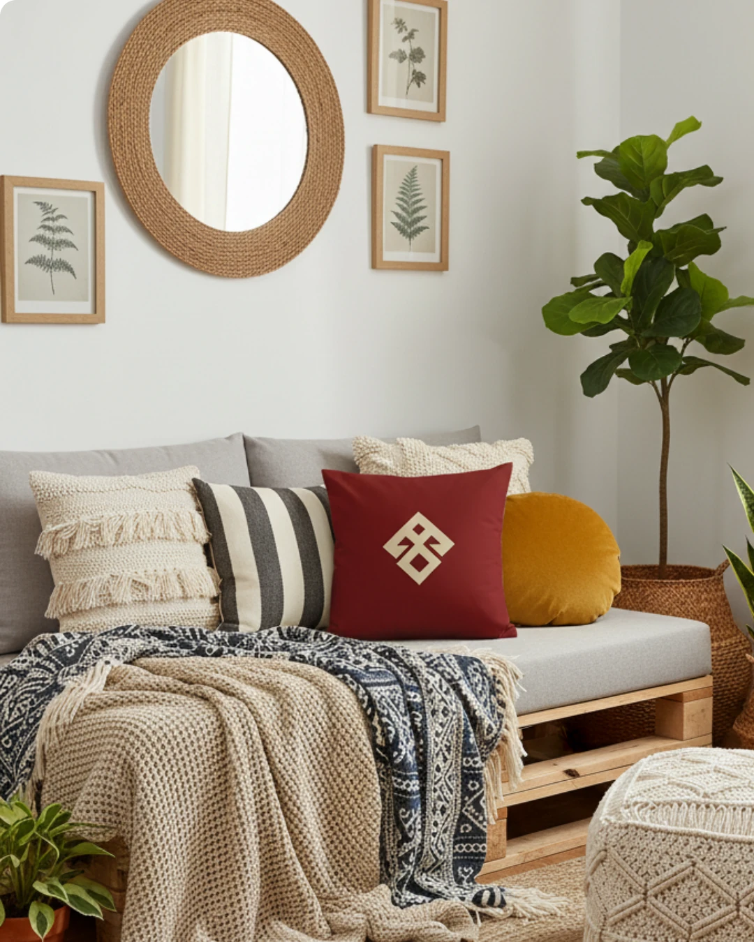 Eli Belinde Kırlent Kılıfı