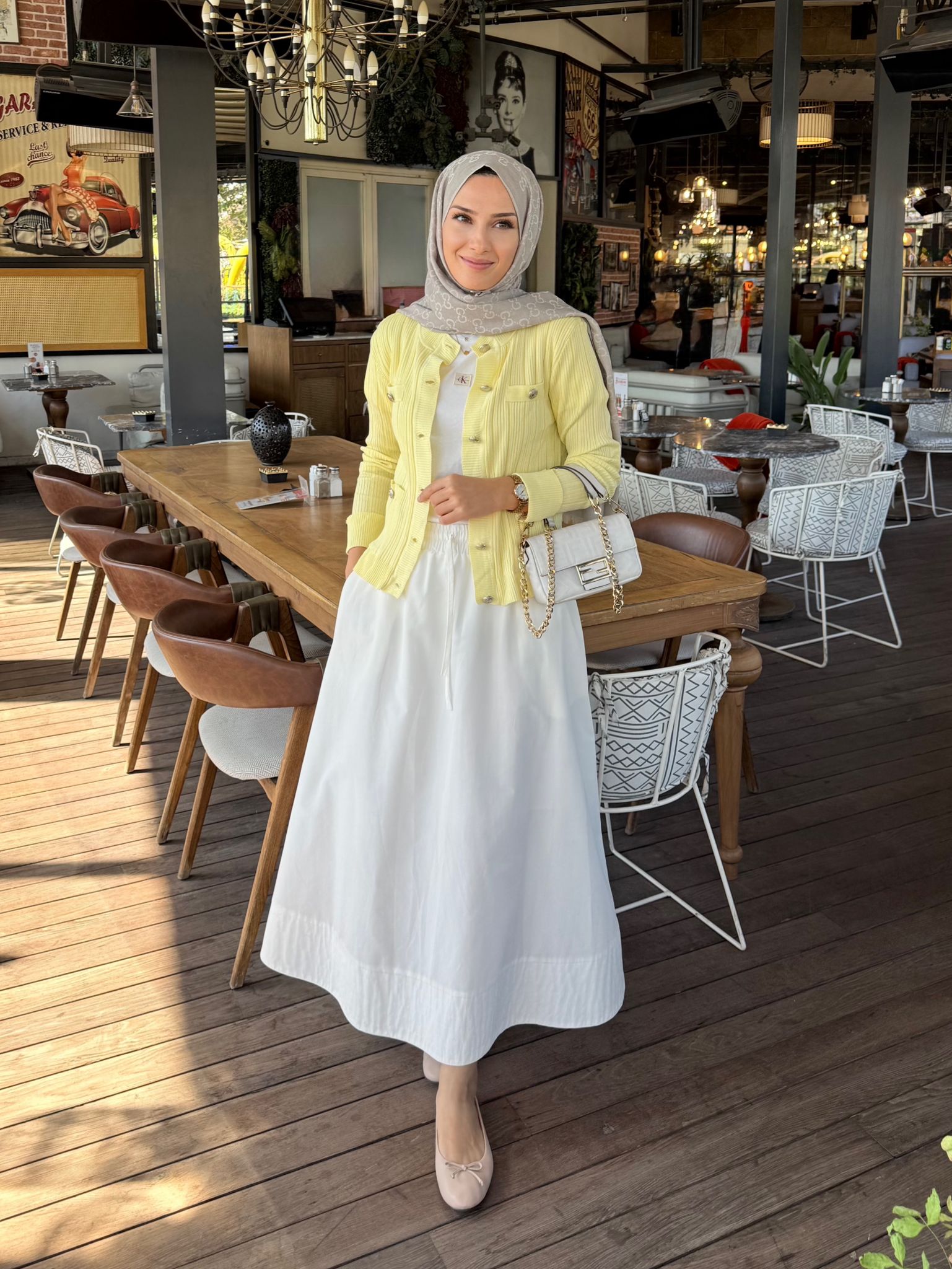 Gabardin Etek - Beyaz