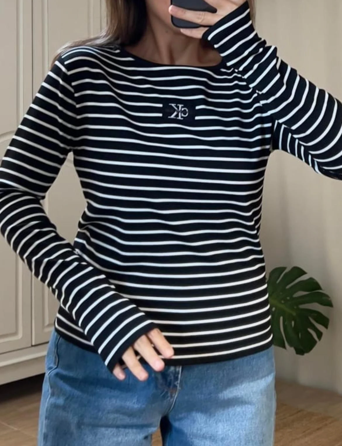 Muadil Çizgili Bluz