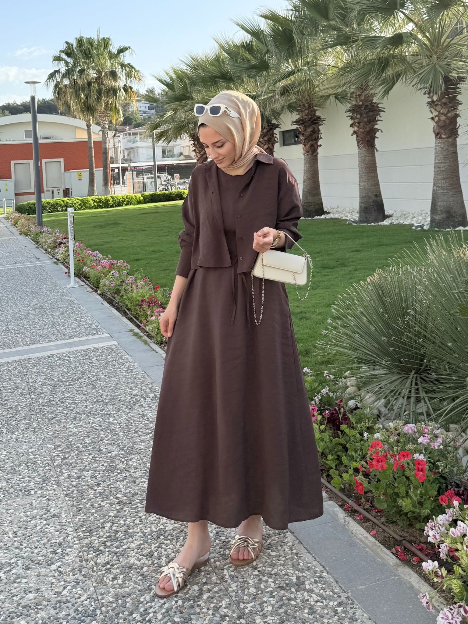 Luiza Gömlekli Elbise - Kahverengi