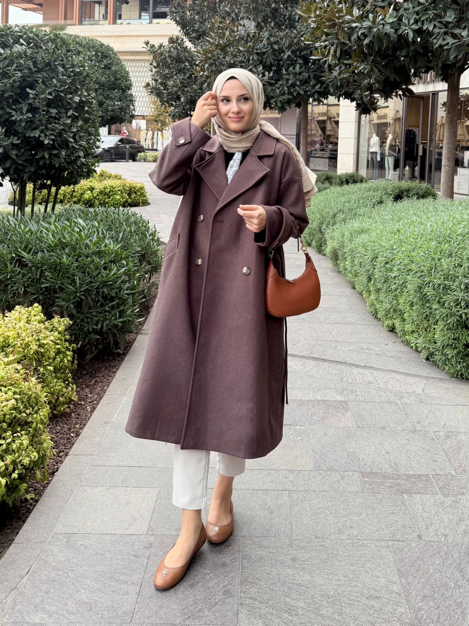 Premium Kaşe Kaban - Kahverengi