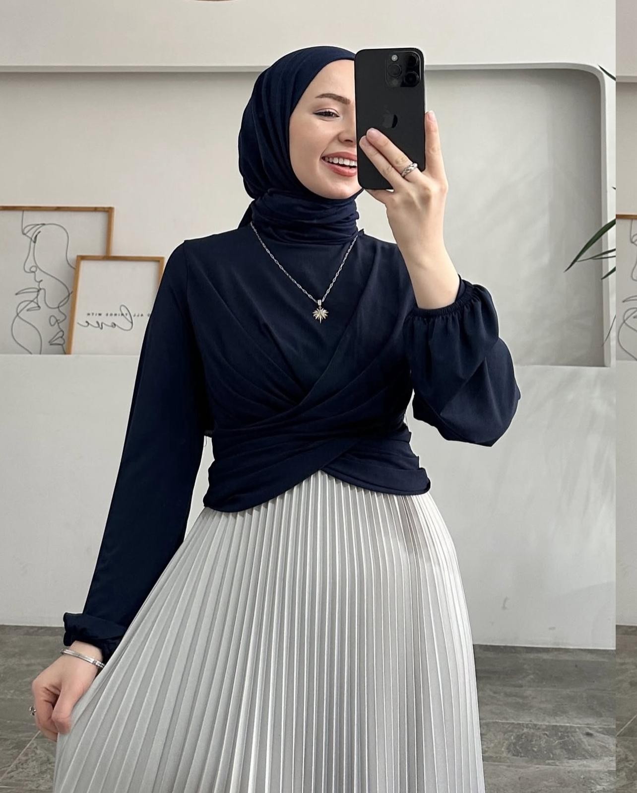 Çapraz Bella Bluz Lacviert