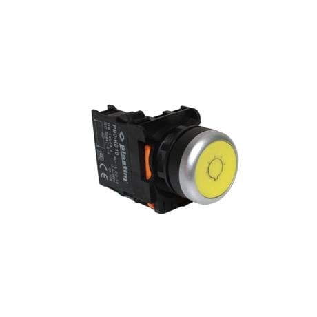 Plastim Normal Buton Sarı Lamba İşaretli 22mm
