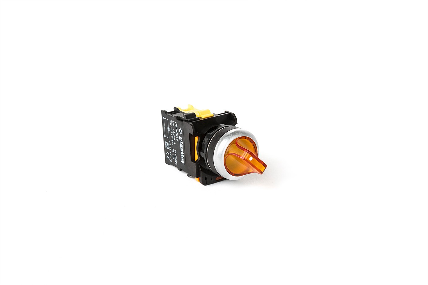 Plastim Işıklı Mandal Buton 0-1 Sarı 1NO LED 220V  22mm