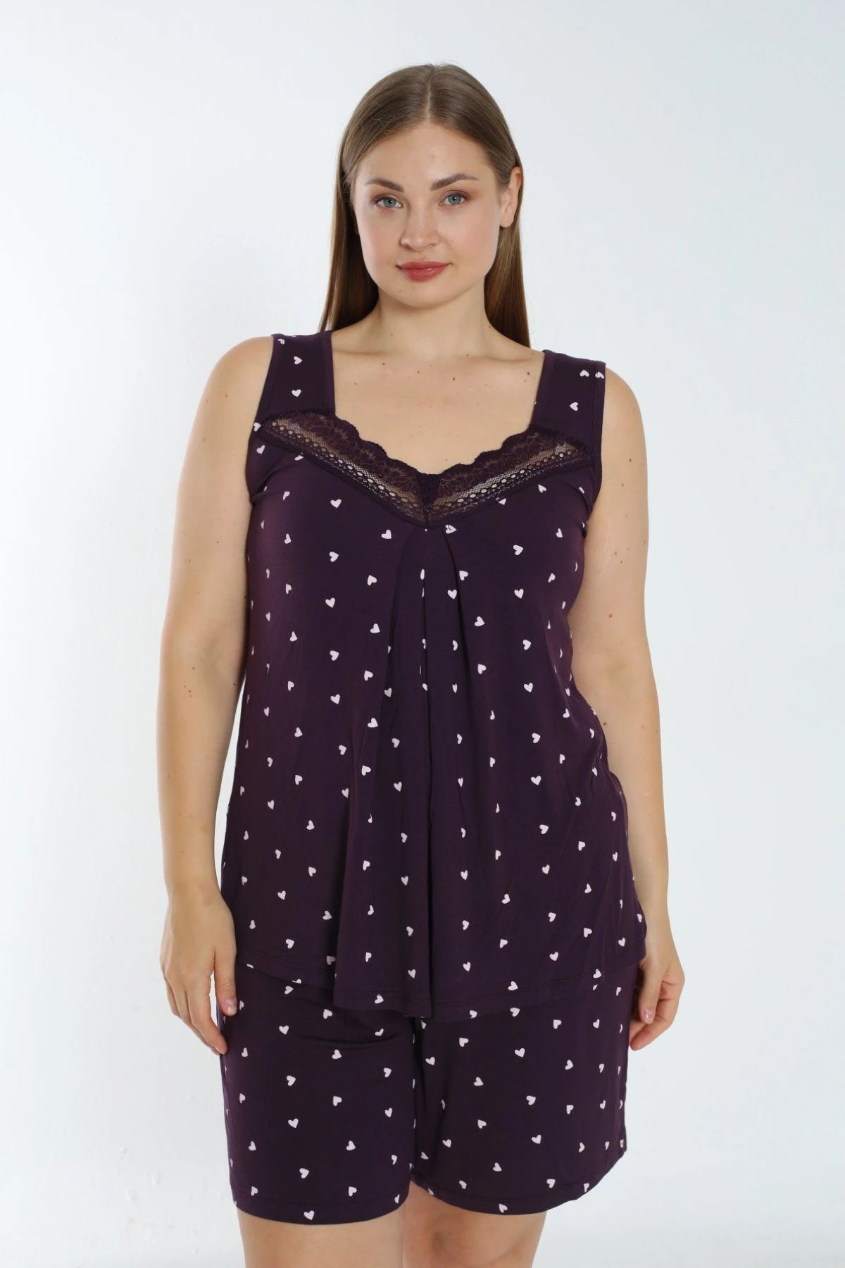 Kadın Askılı Dantel Detaylı Esnek Viskon Alt Üst Gecelik Takımı