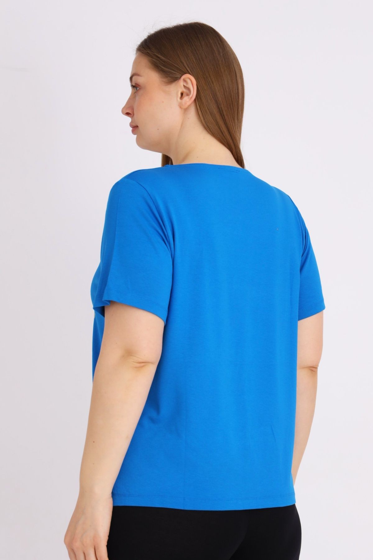 Intensive Kadın Büyük Beden Baskılı Kısa Kollu T-shirt